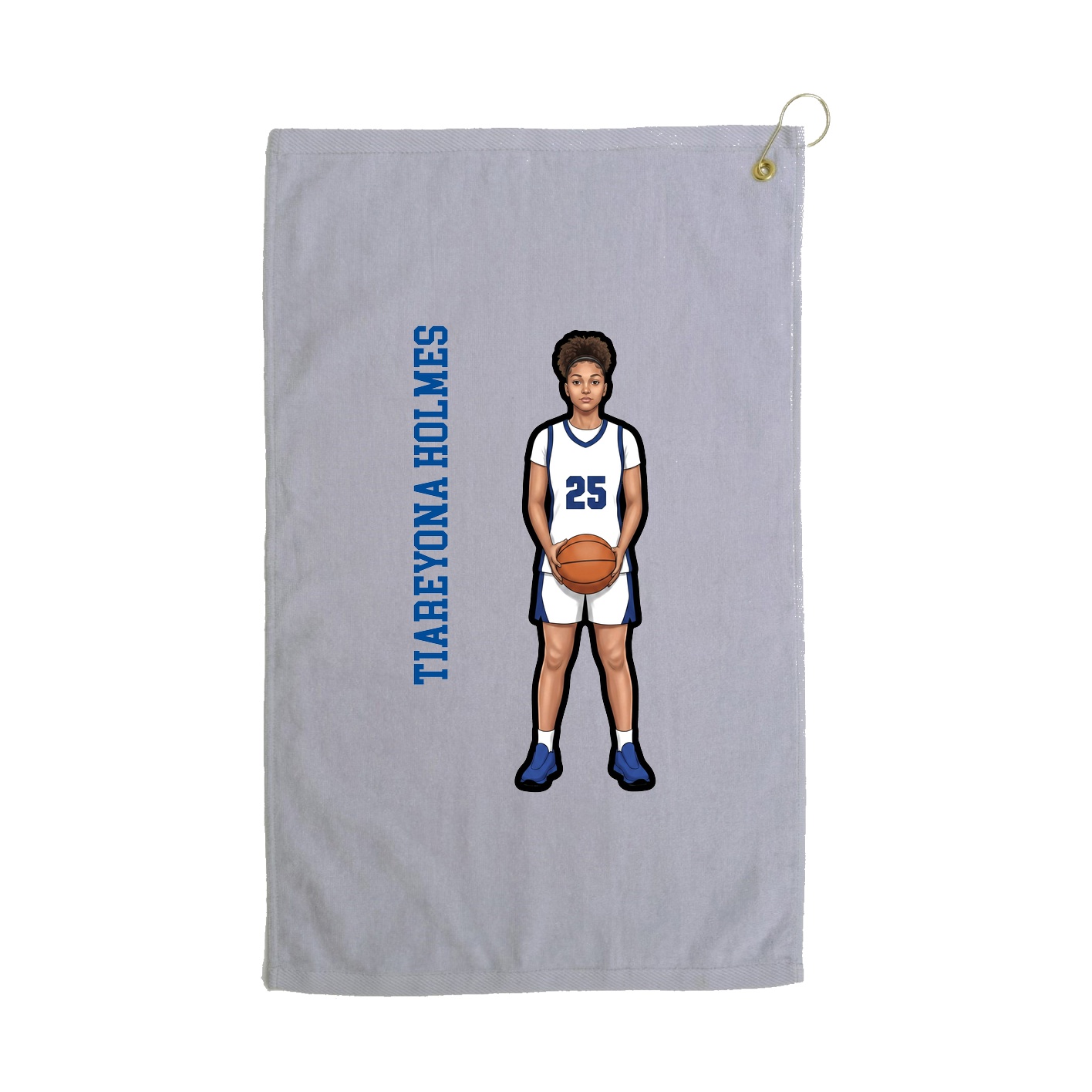Golf Towel — Name Vertical in Grey
