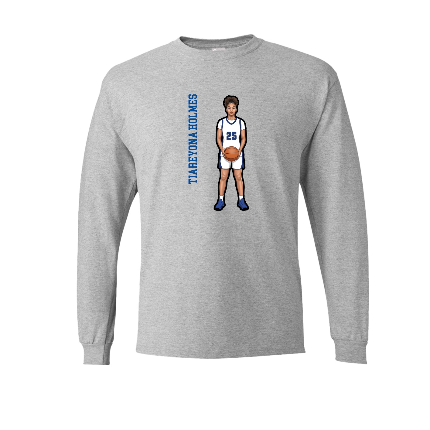 Long Sleeve Tee — Name Vertical in Grey