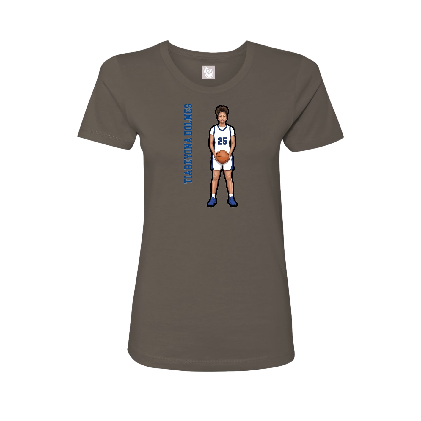 Womens Tee — Name Vertical in Grey