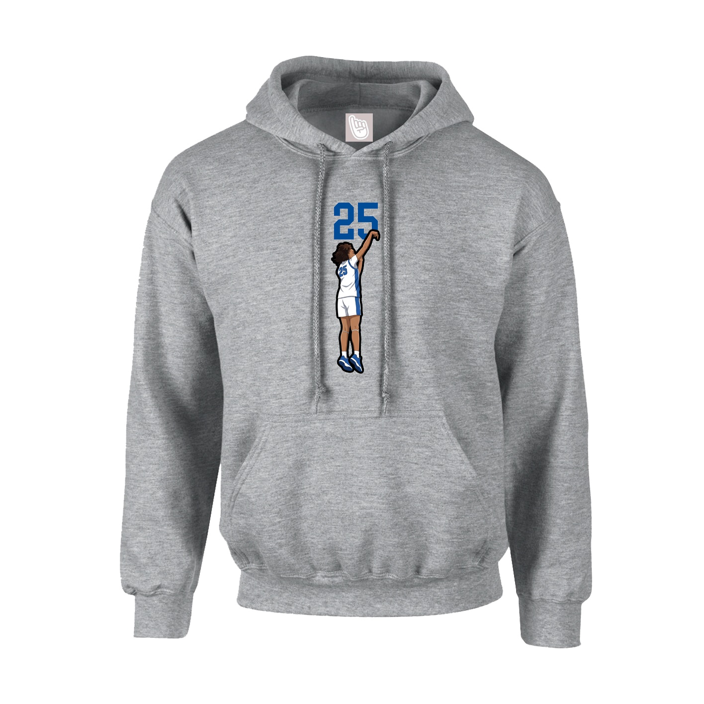 Youth Hoodie — Number Top in Grey