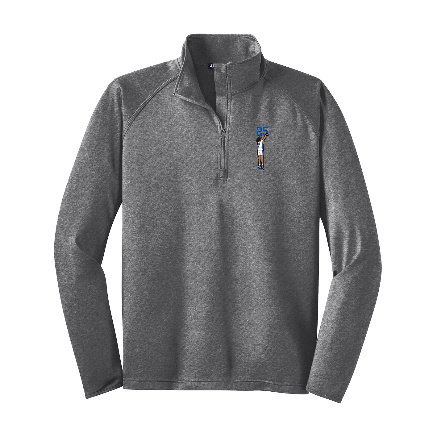 Q-Zip Pullover — Number Top in Grey