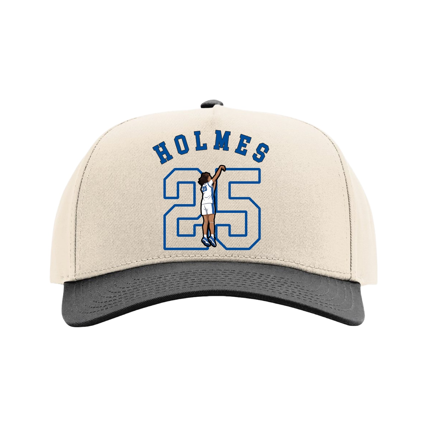 Full Fabric Five-Panel Champ Cap — Shirsey Arch in Cream/Black
