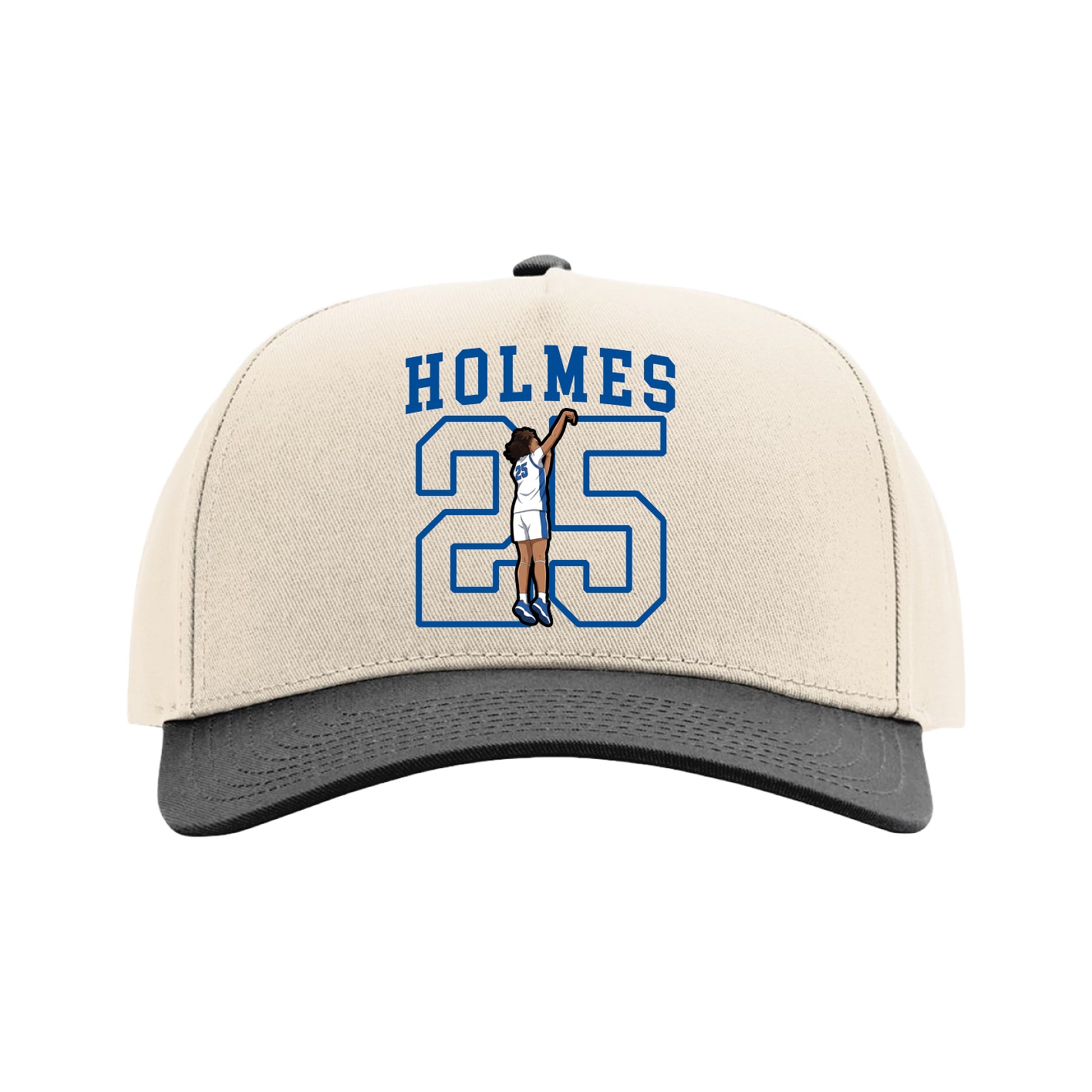 Full Fabric Five-Panel Champ Cap — Shirsey in Cream/Black