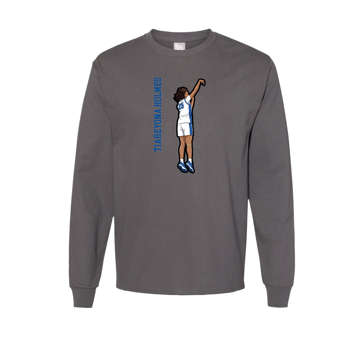 Long Sleeve Tee — Name Vertical in Grey