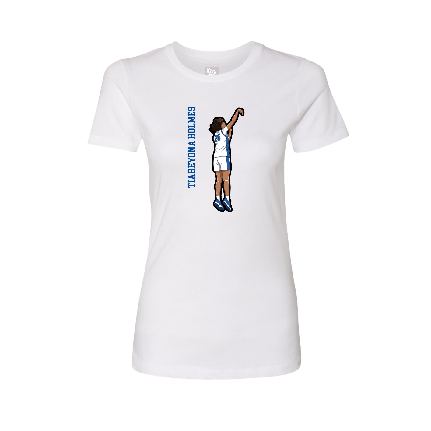 Womens Tee — Name Vertical in White