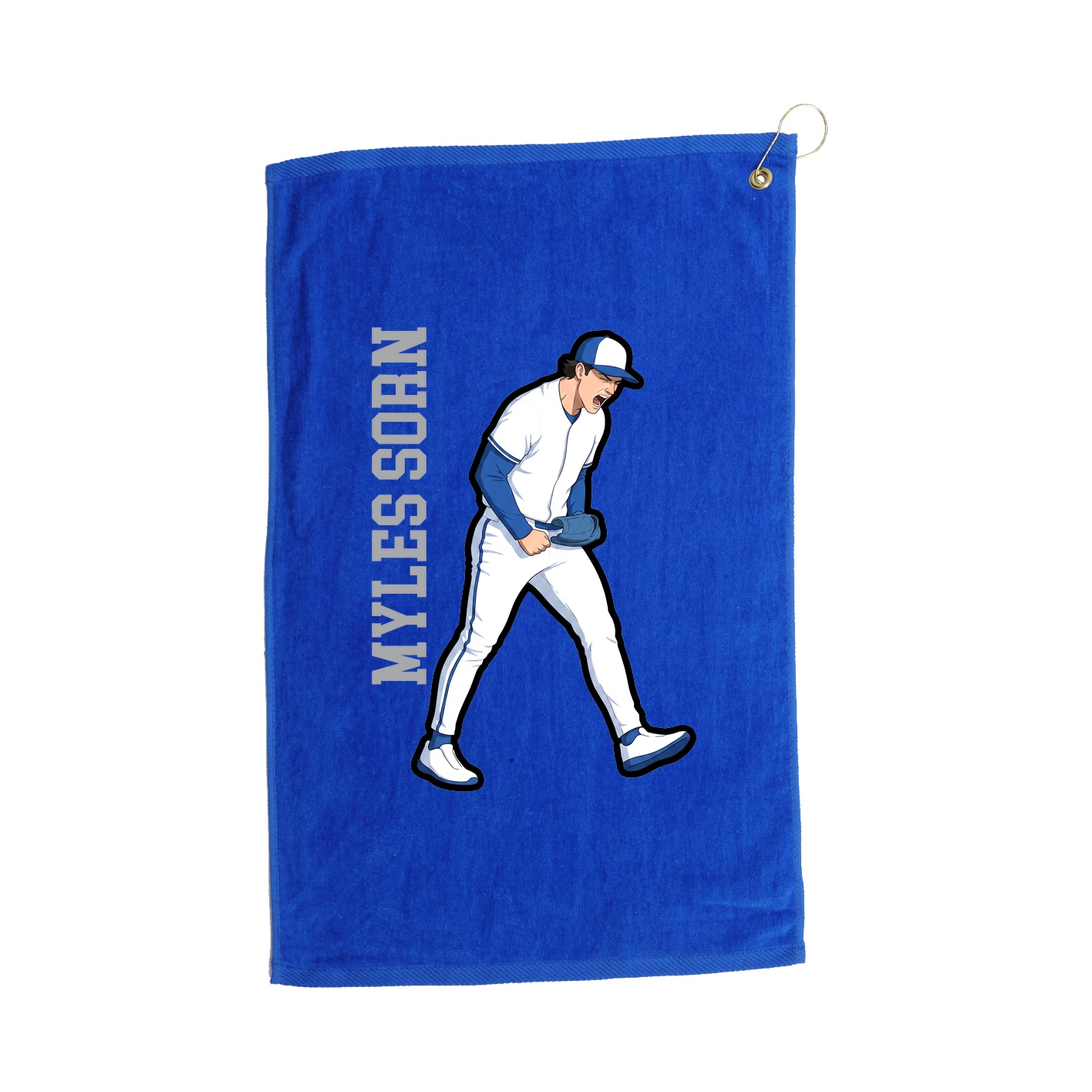 Golf Towel — Name Vertical in Royal