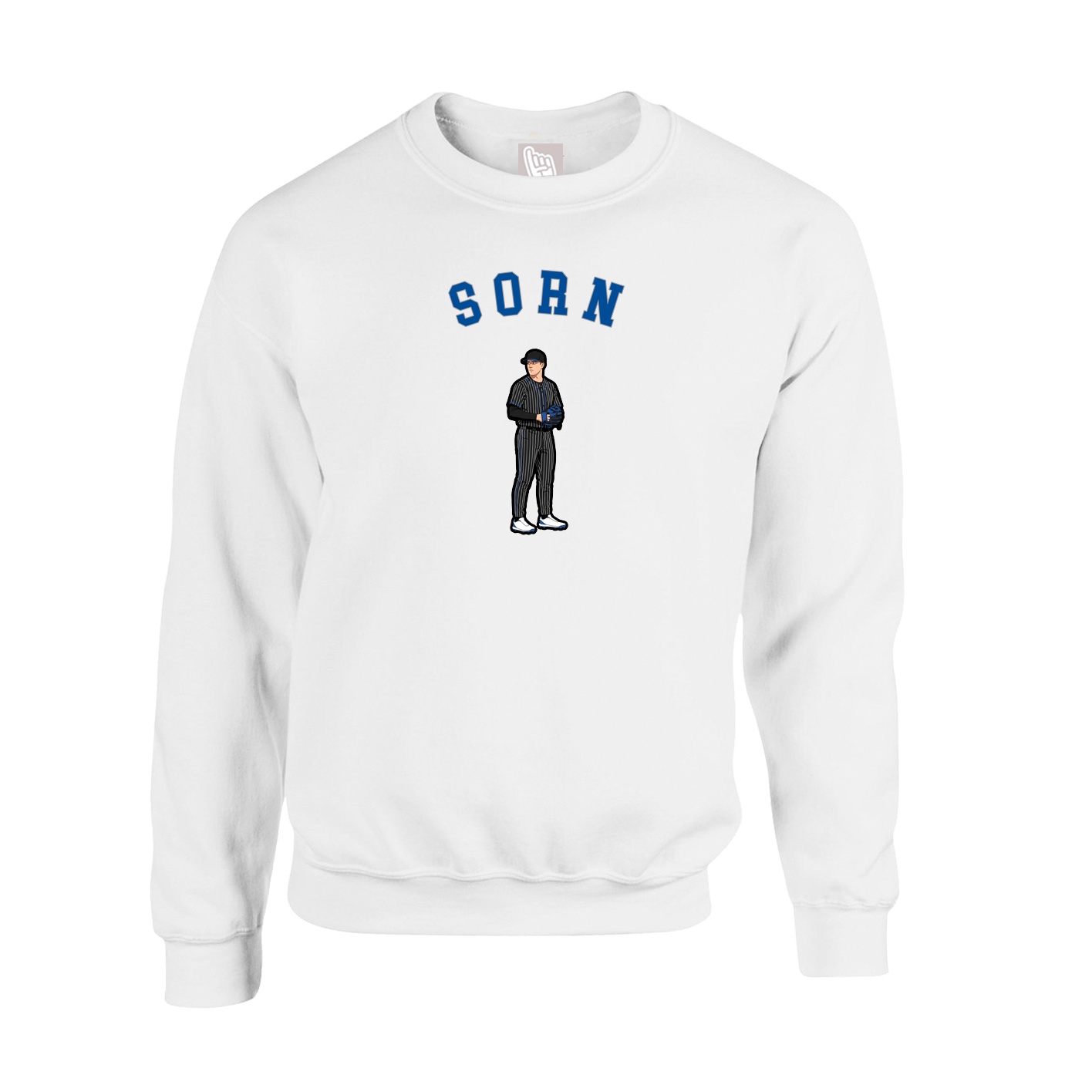 Fleece Crew — Shirsey Arch in White