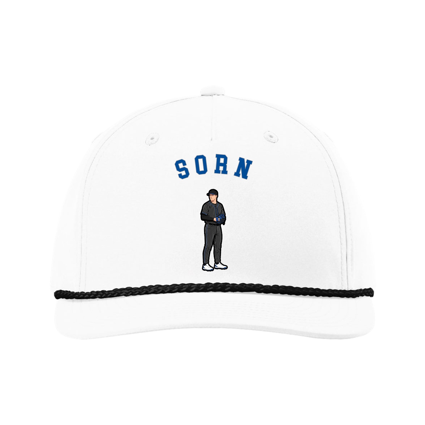Five-Panel Classic Rope Cap — Shirsey Arch in White