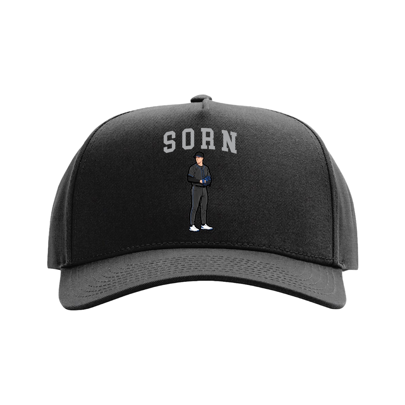 Full Fabric Five-Panel Champ Cap — Shirsey in Black