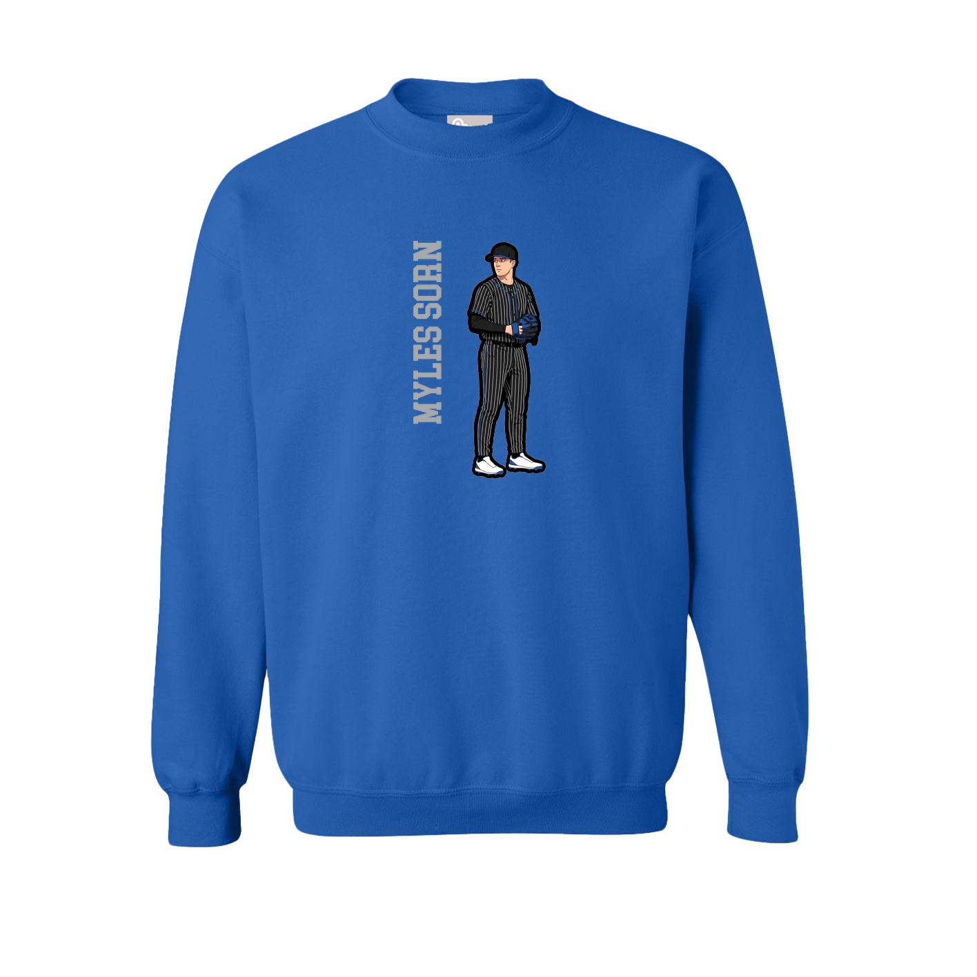 Fleece Crew — Name Vertical in Royal