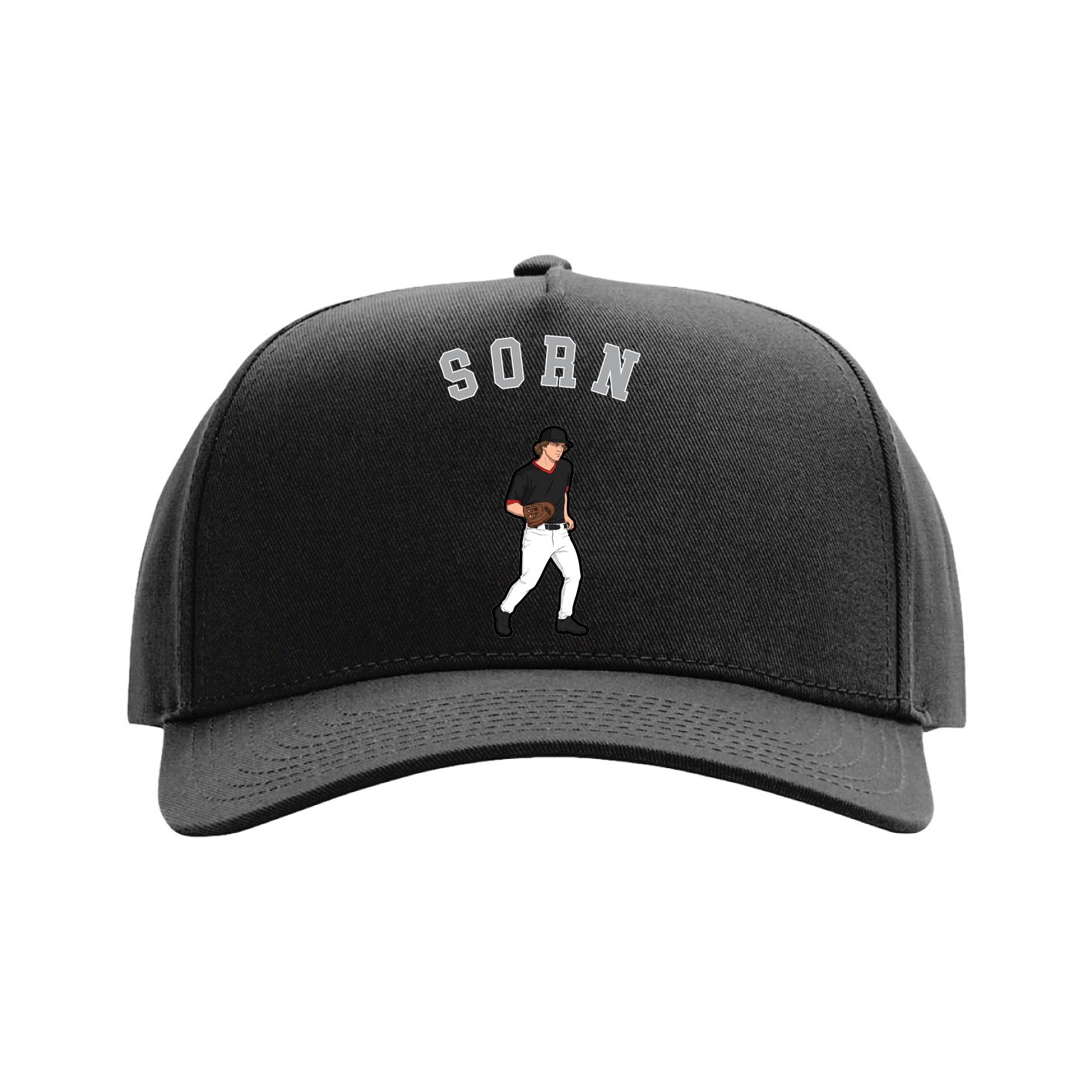 Full Fabric Five-Panel Champ Cap — Shirsey Arch in Black