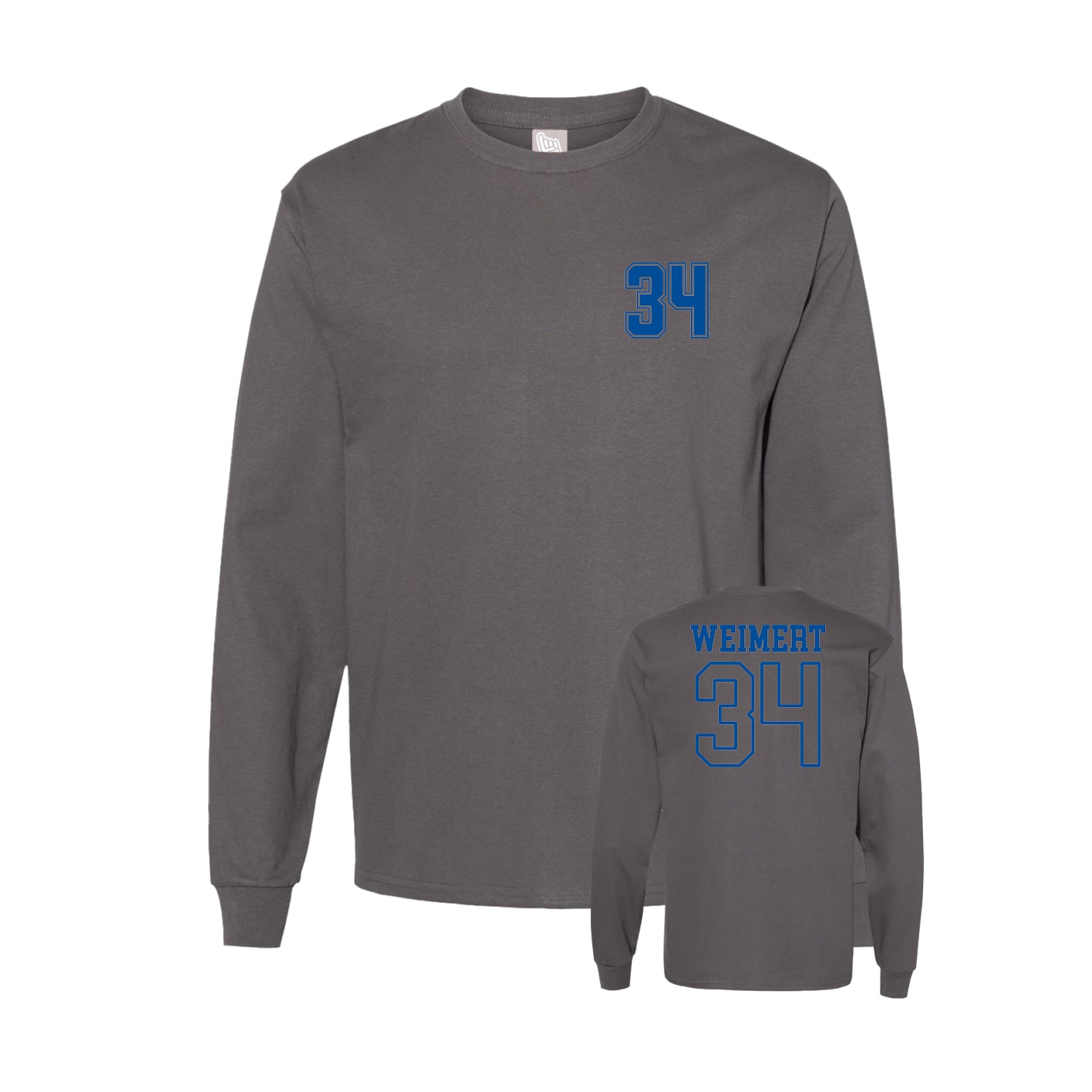 Long Sleeve Tee — Chest Back in Grey