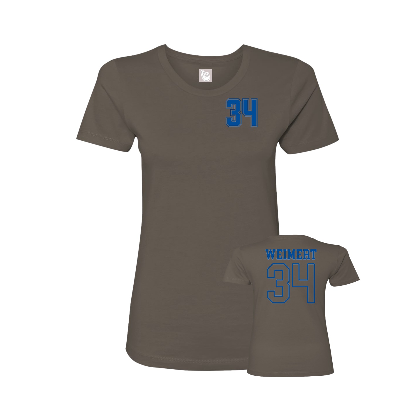 Womens Tee — Chest Back in Grey
