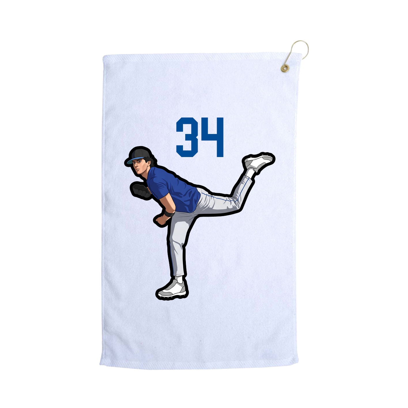 Golf Towel — Number Top in White