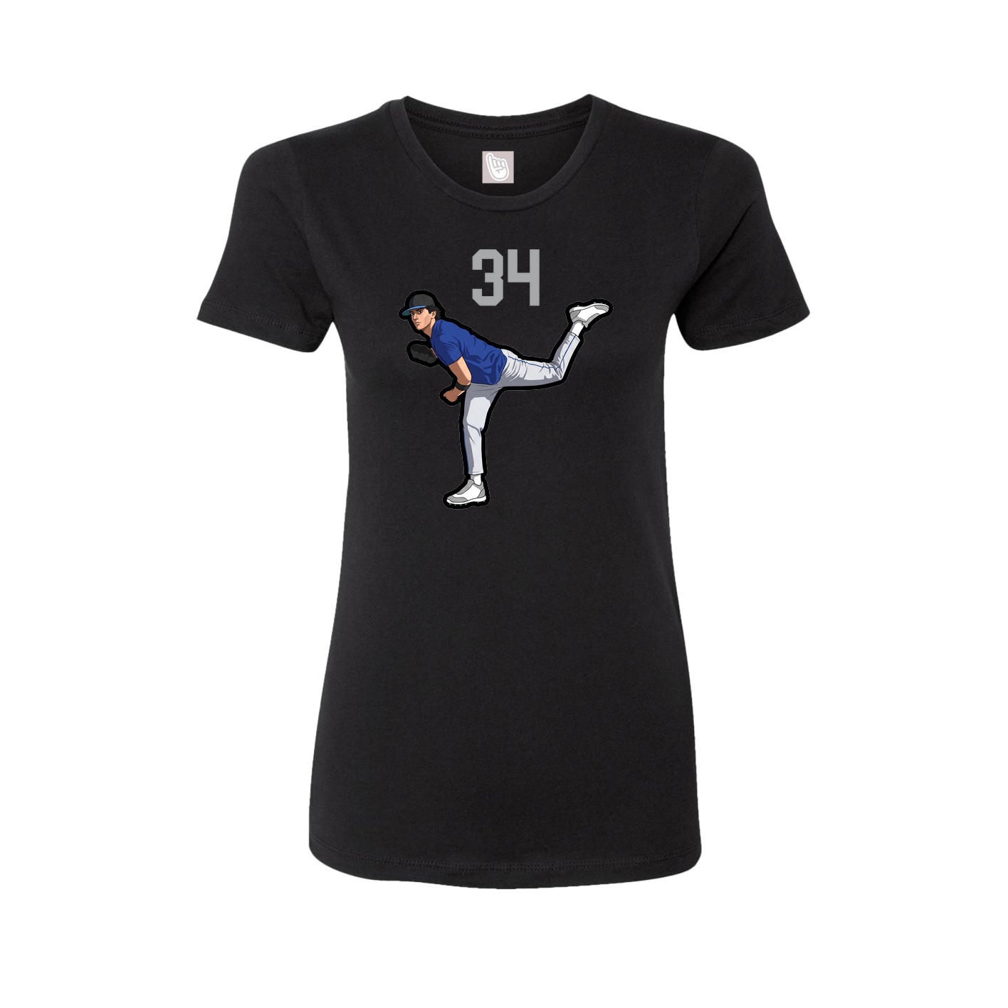 Fitted Women's Tee — Number Top in Black