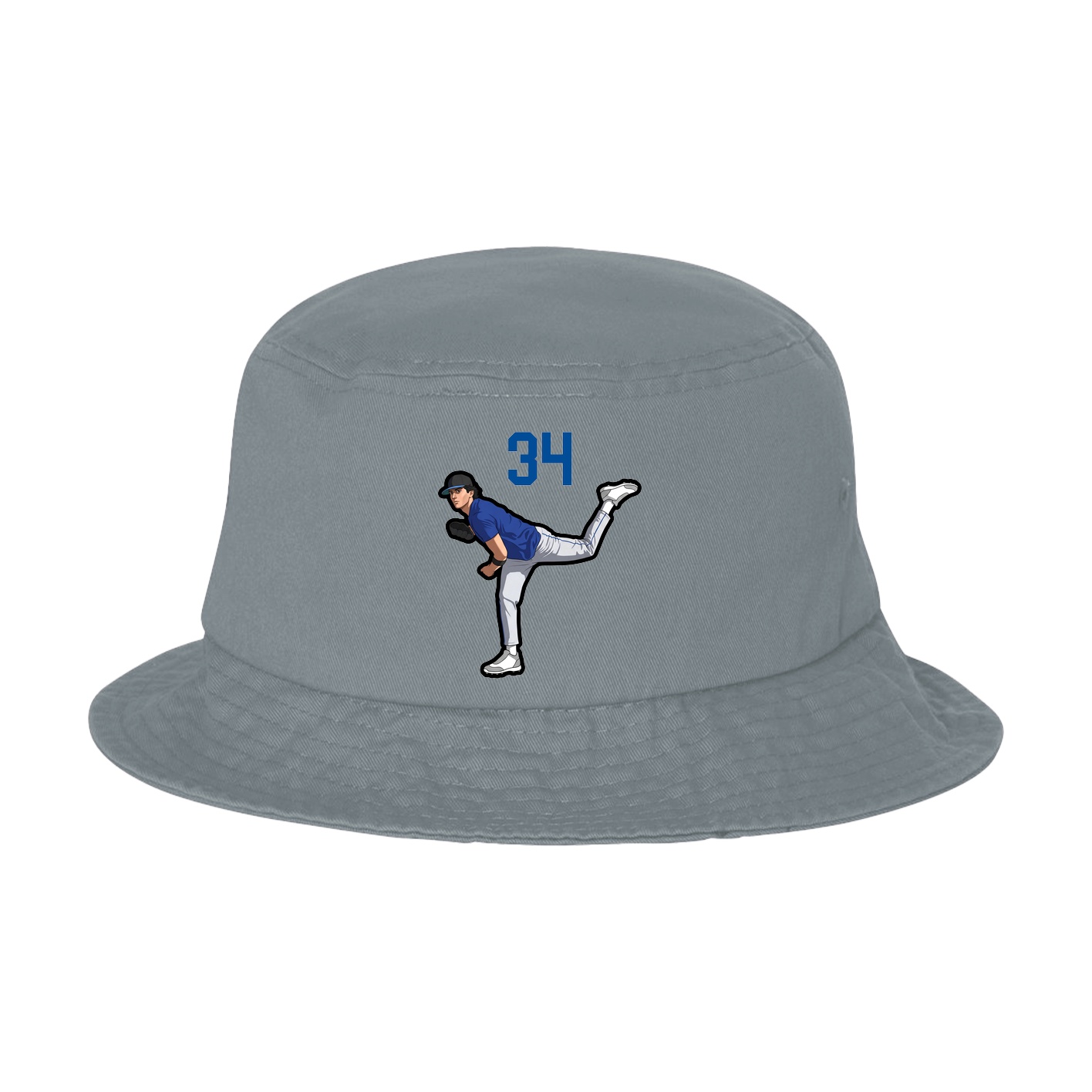 Bucket Cap — Number Top in Grey