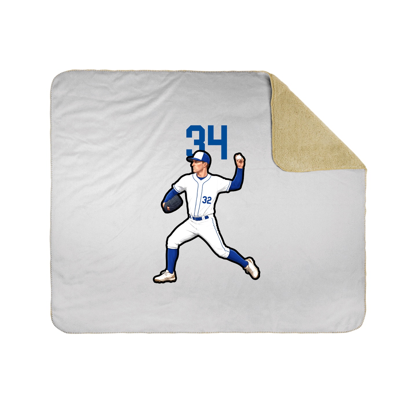 Throw Blanket — Number Top in White