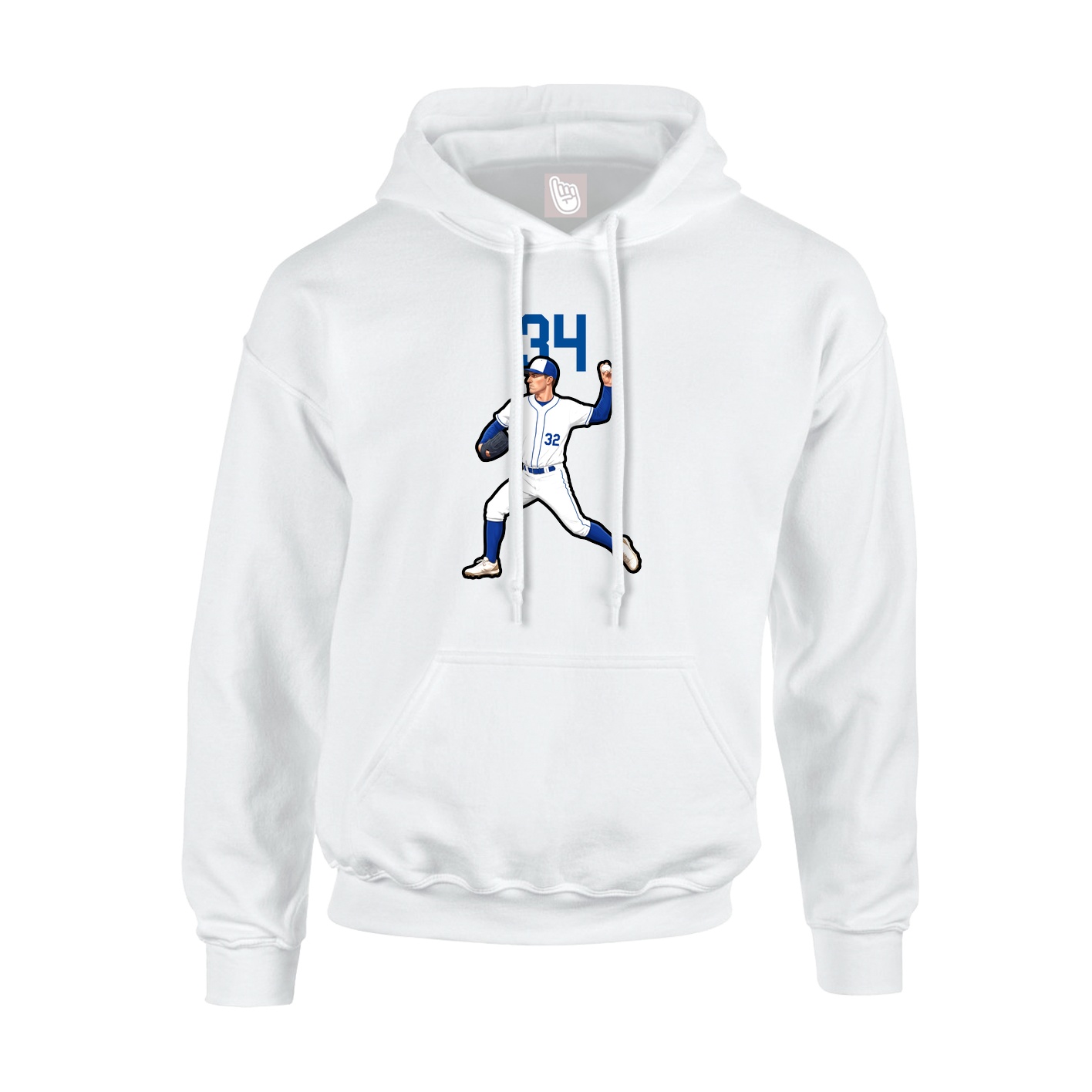 Youth Hoodie — Number Top in White