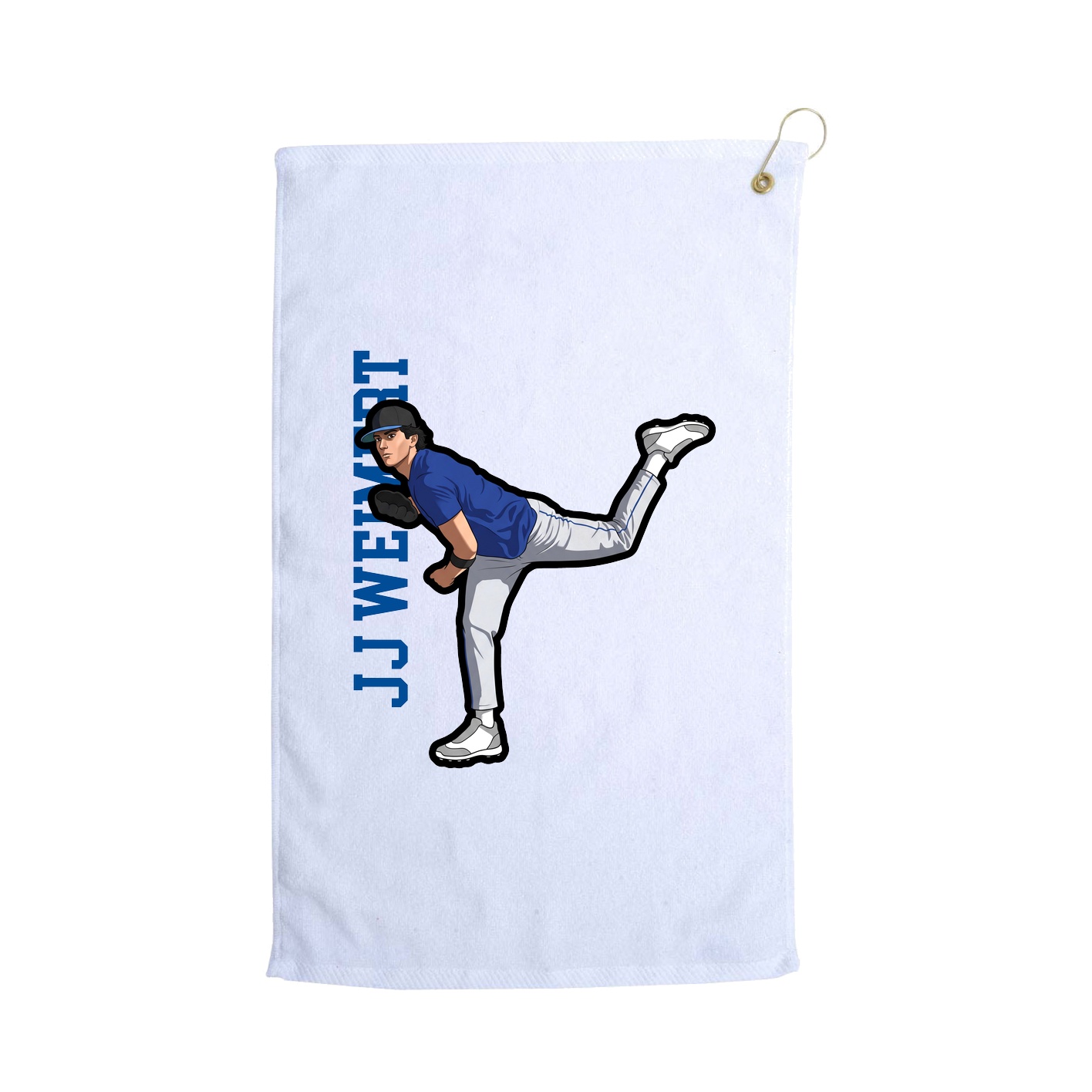 Golf Towel — Name Vertical in White