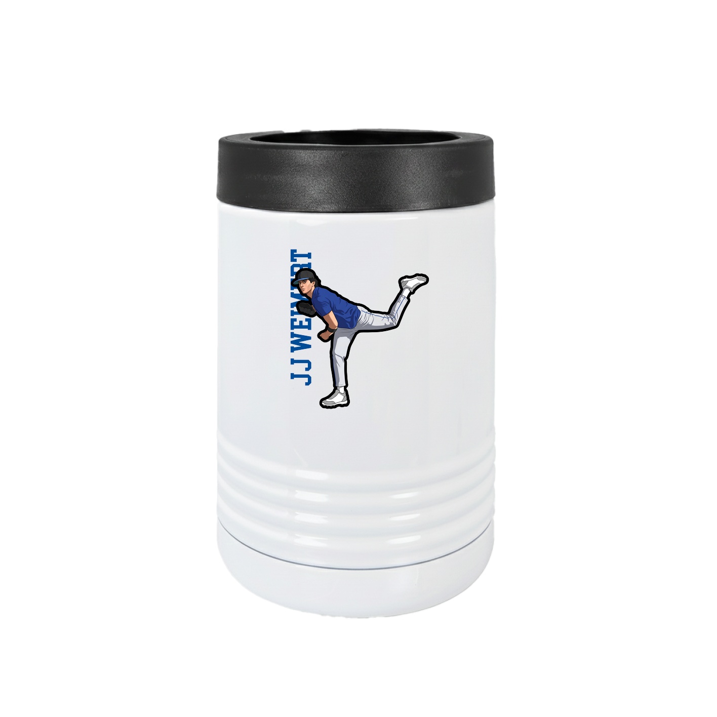 Beverage Holder — Name Vertical in White