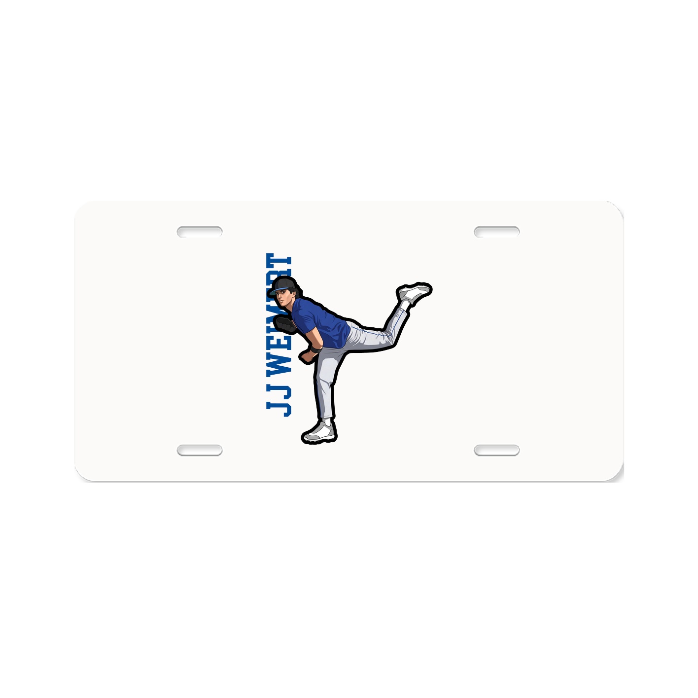 License Plate — Name Vertical in Classic