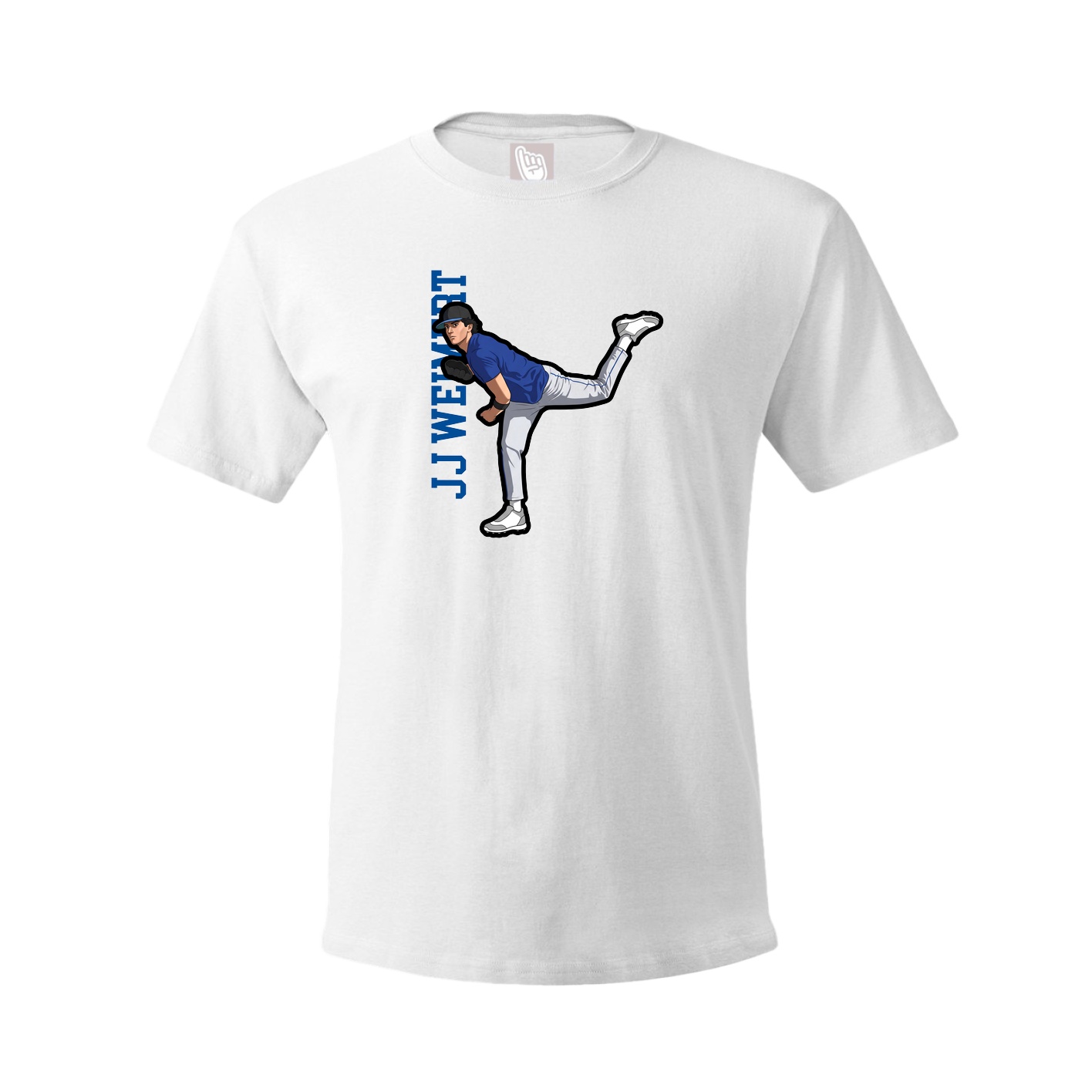 Youth Tee — Name Vertical in White