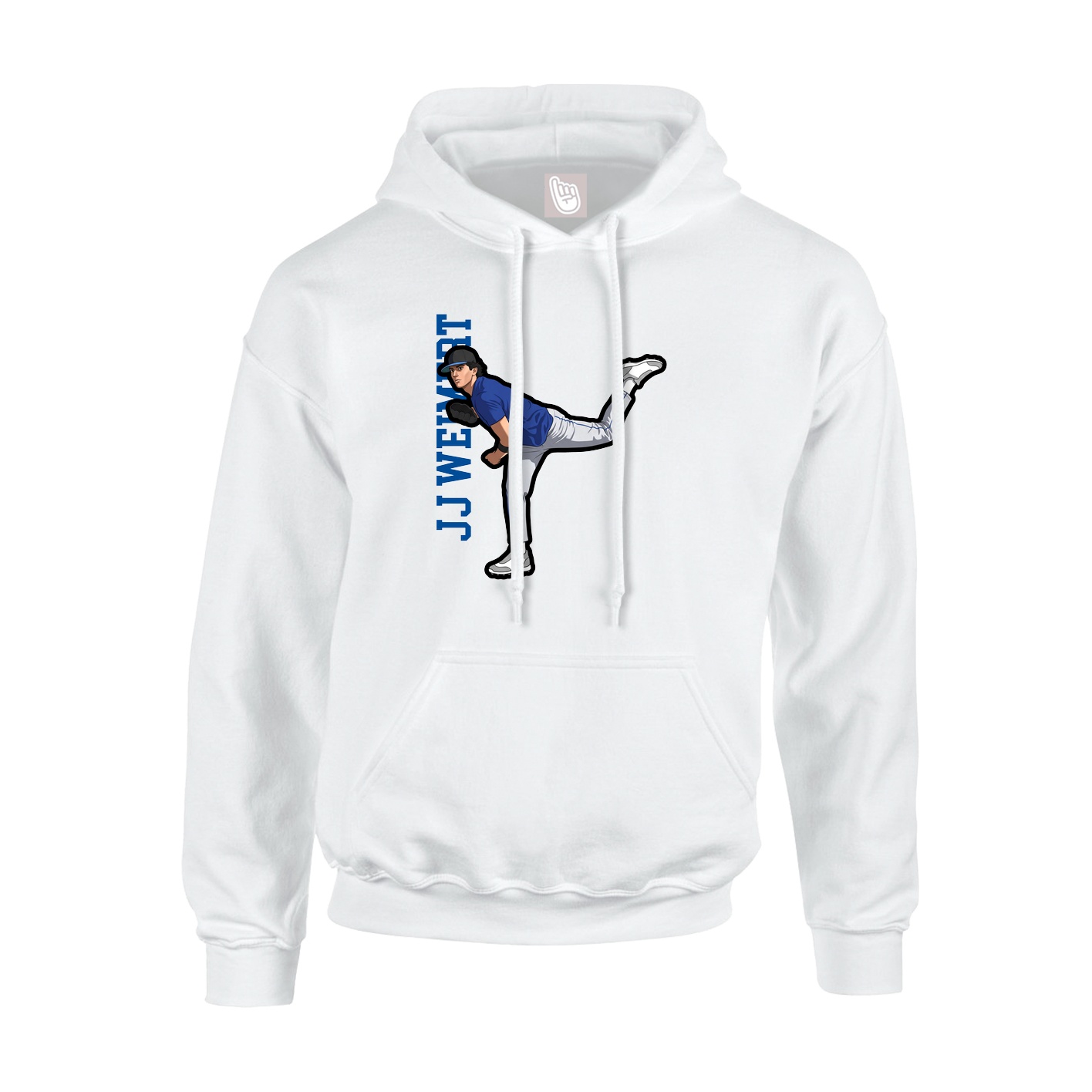 Hoodie — Name Vertical in White