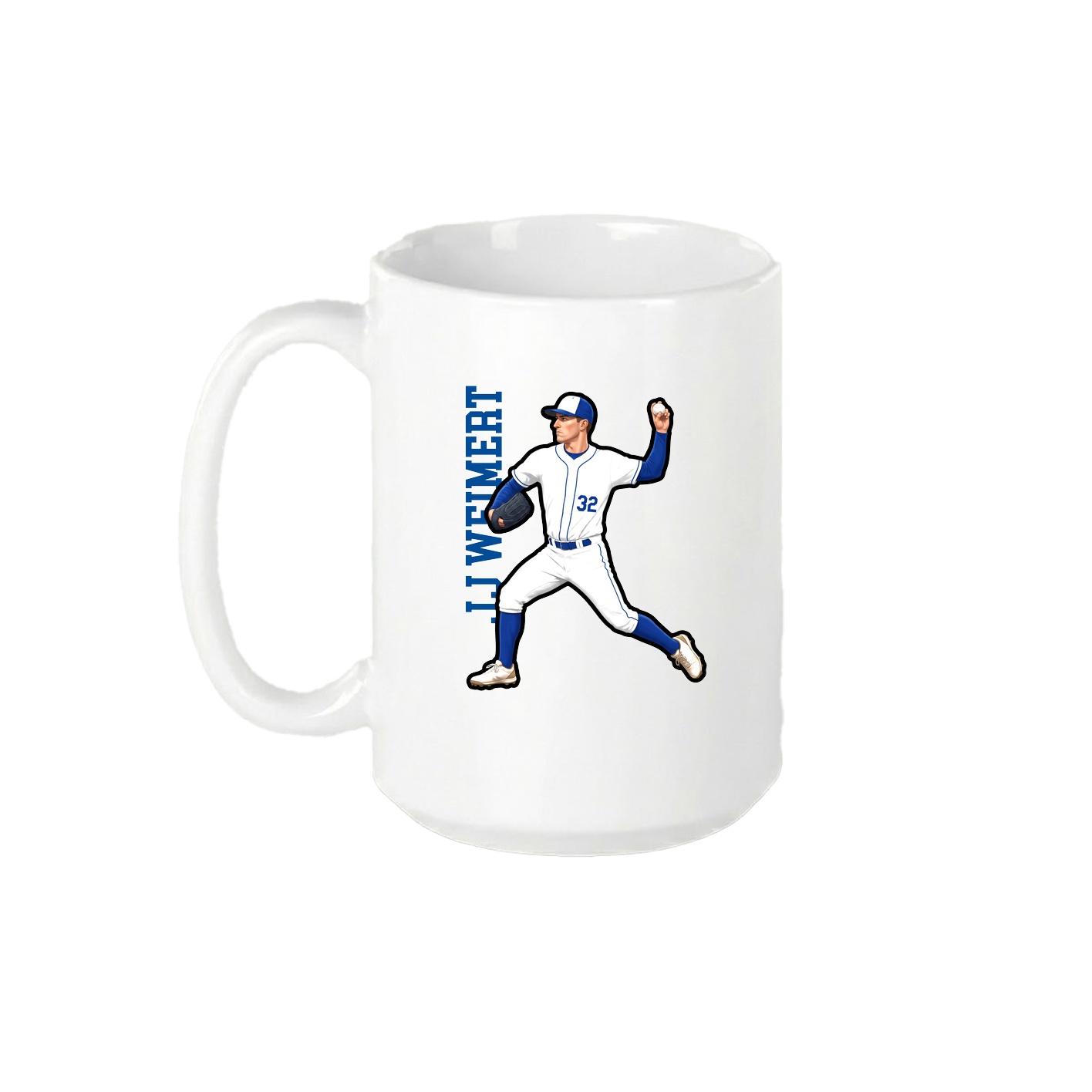15oz Coffee Mug — Name Vertical in White