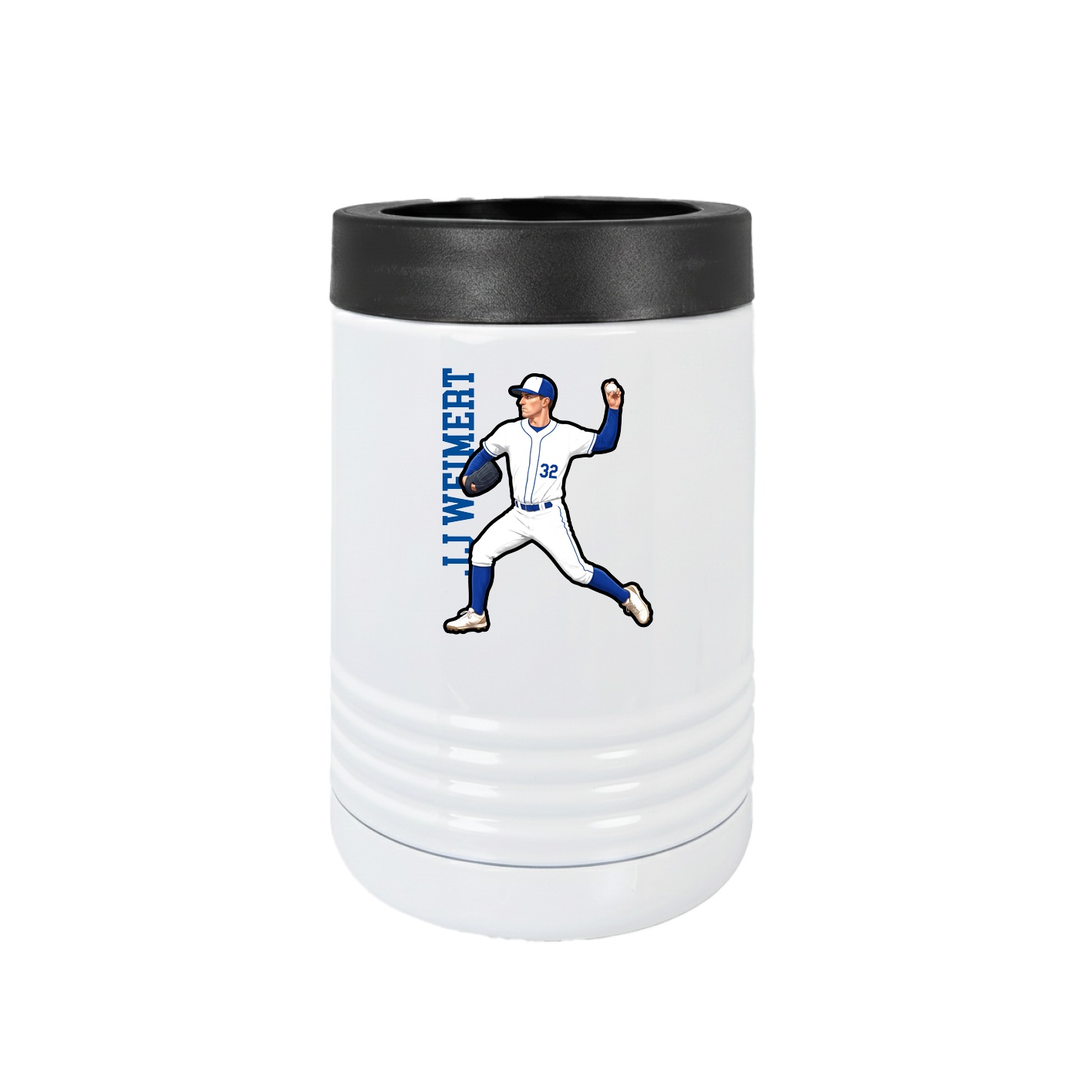 Beverage Holder — Name Vertical in White