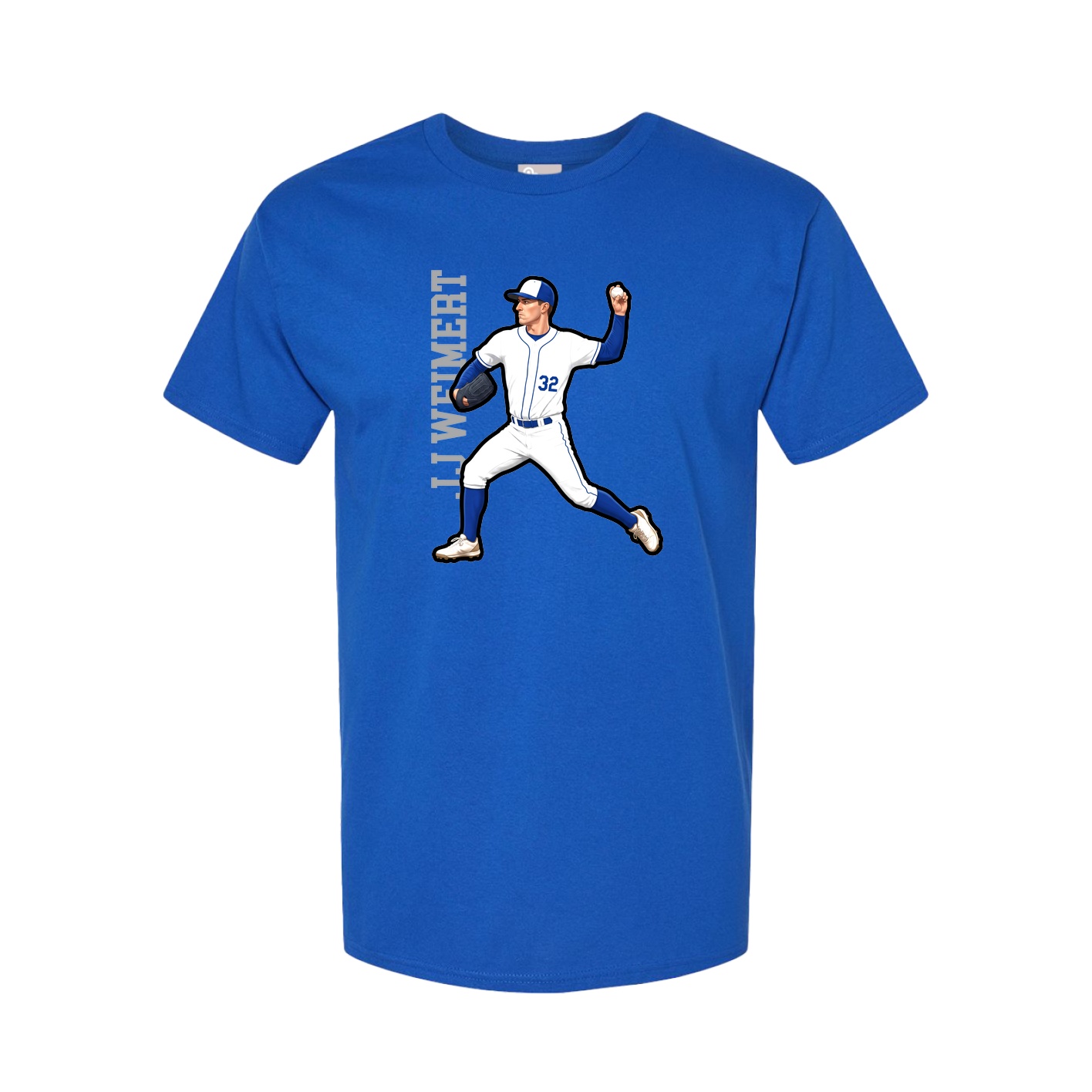 Youth Tee — Name Vertical in Royal