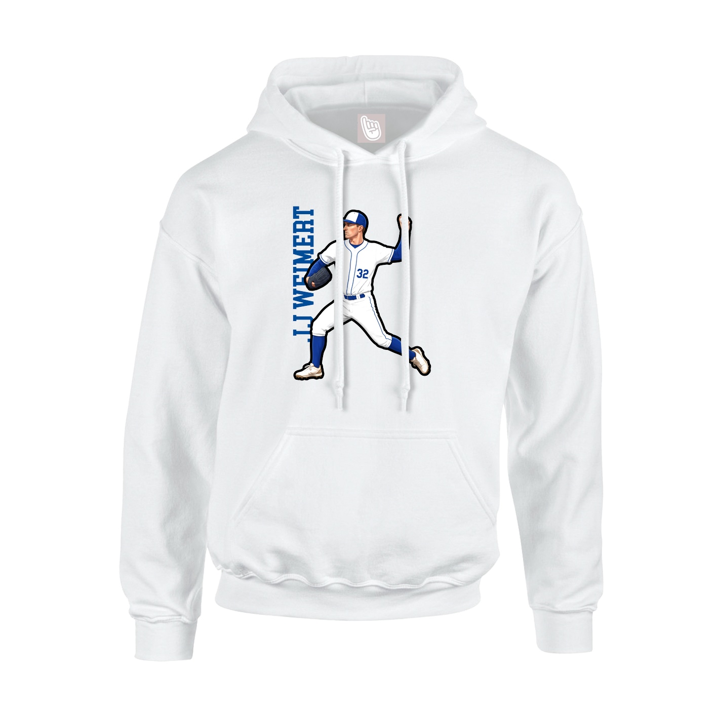 Hoodie — Name Vertical in White