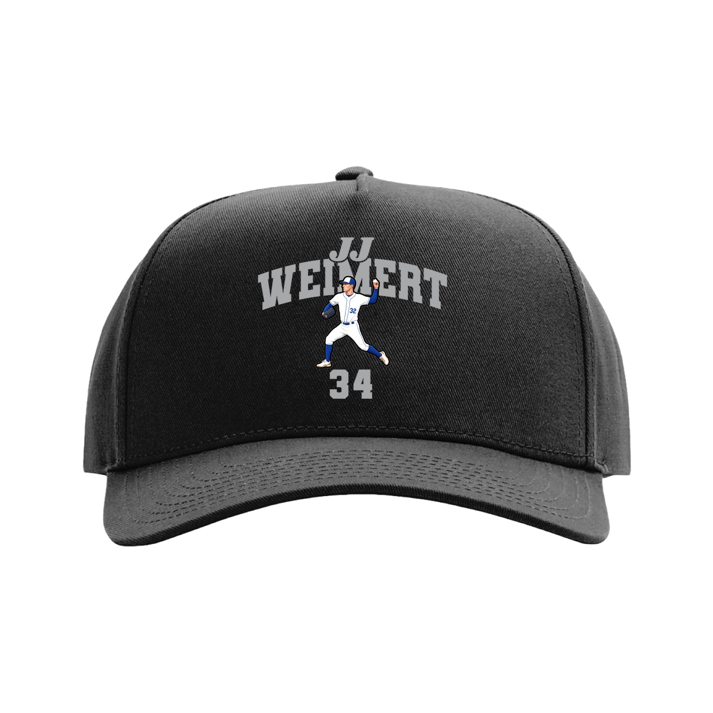 Full Fabric Five-Panel Champ Cap — Signature Arch in Black