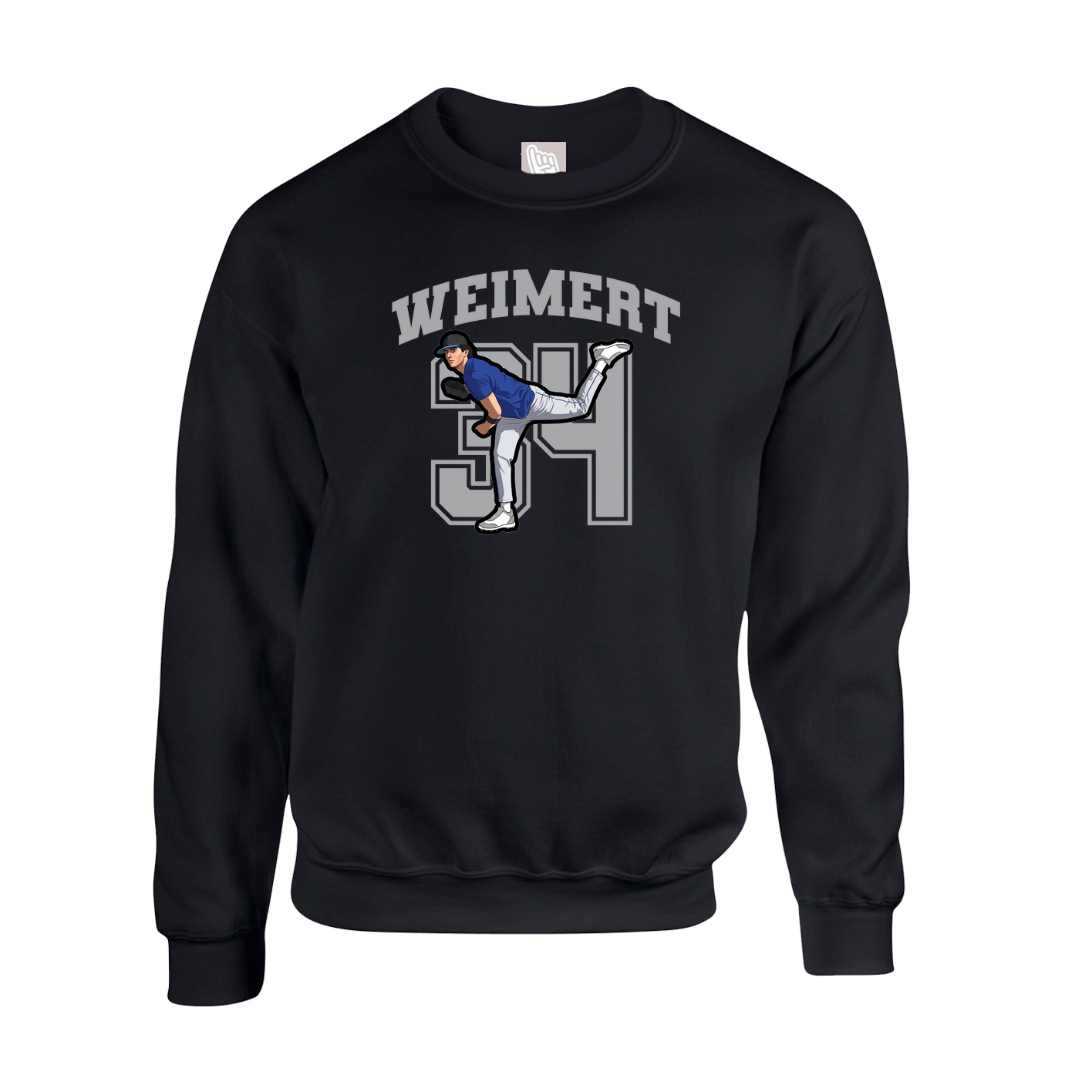 Fleece Crew — Number in Black