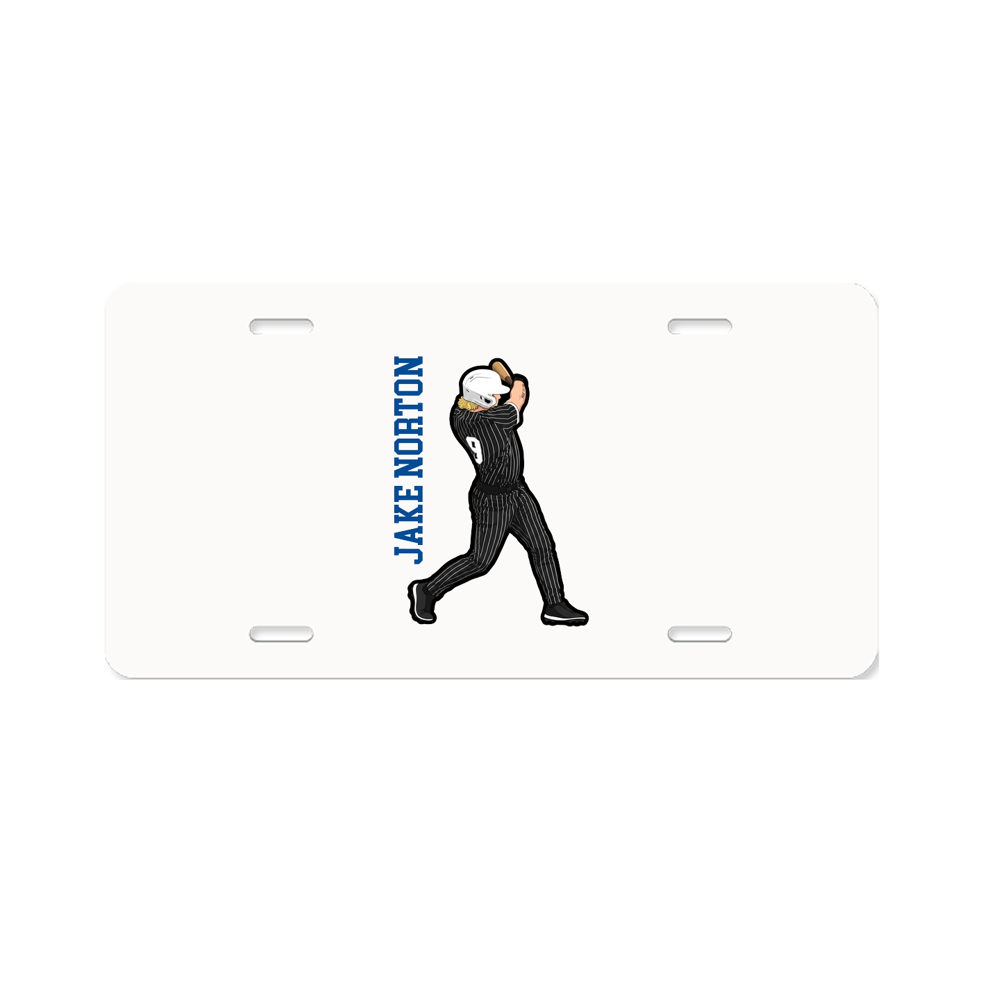 License Plate — Name Vertical in Classic