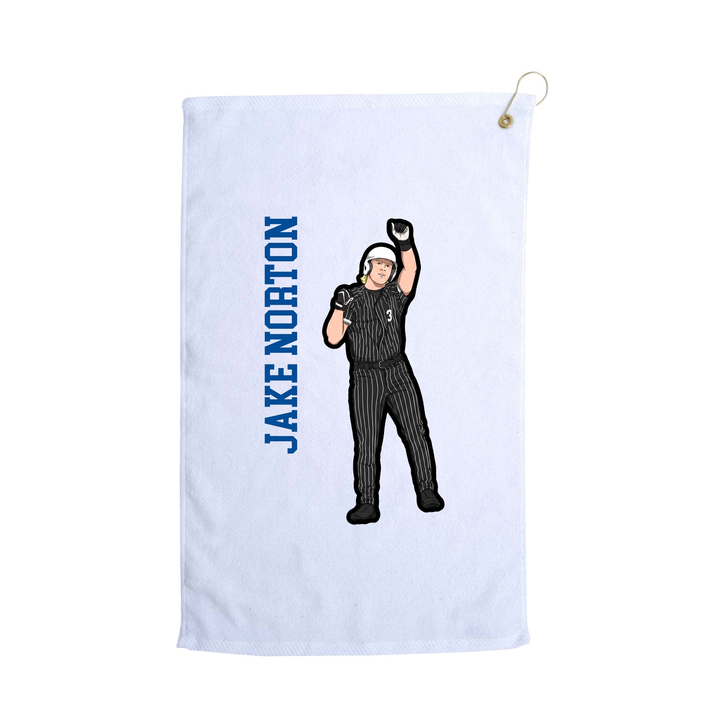 Golf Towel — Name Vertical in White