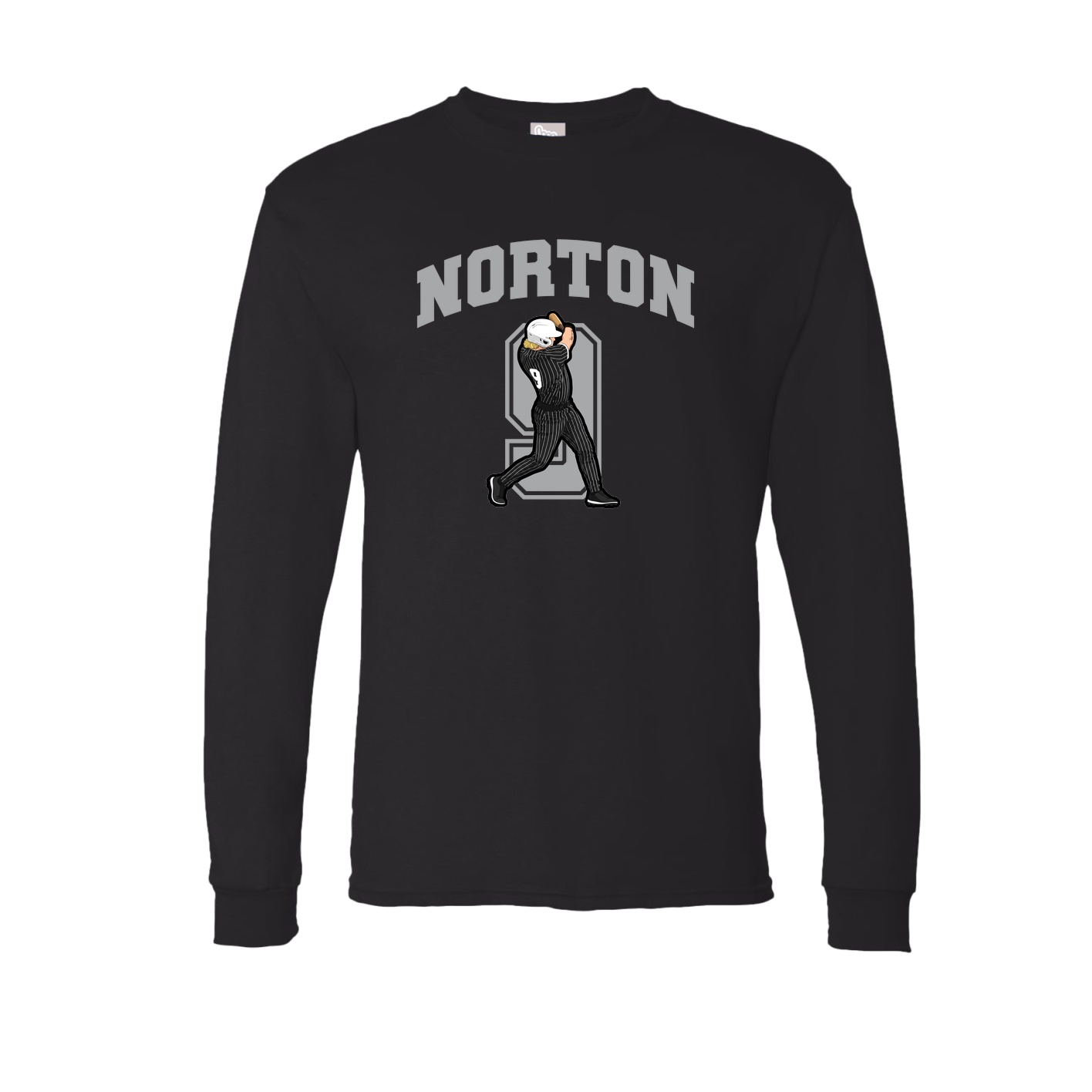 Long Sleeve Tee — Number in Black