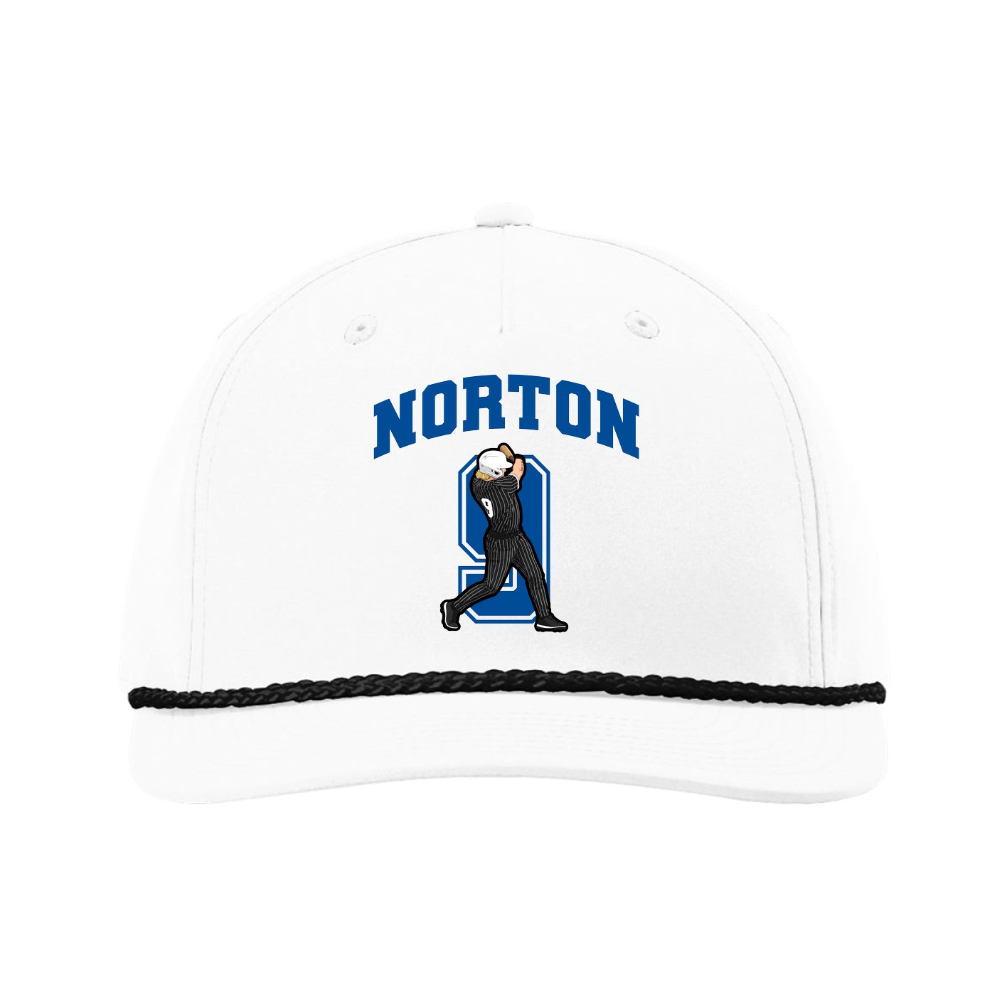 Five-Panel Classic Rope Cap — Number in White