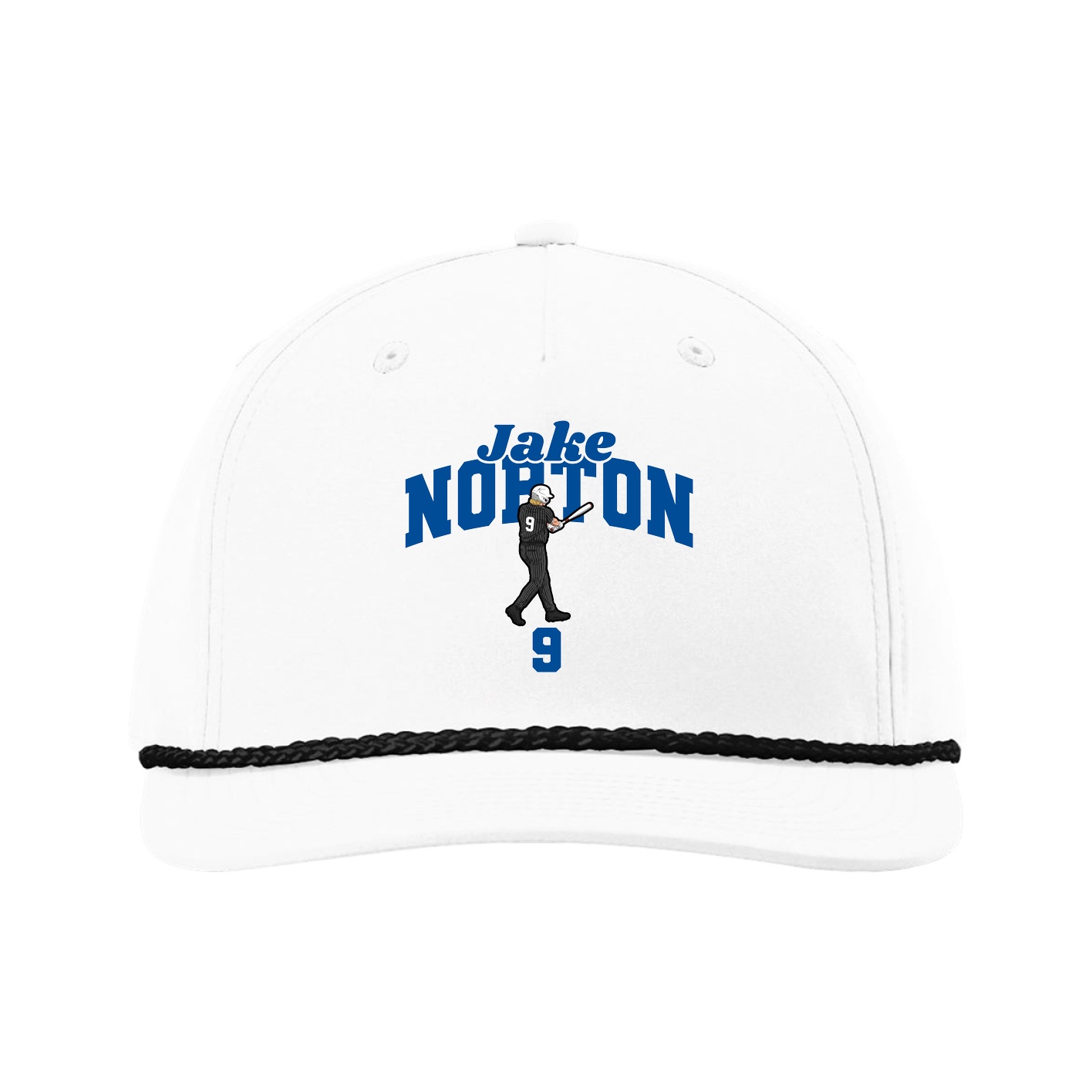 Five-Panel Classic Rope Cap — Signature Arch in White