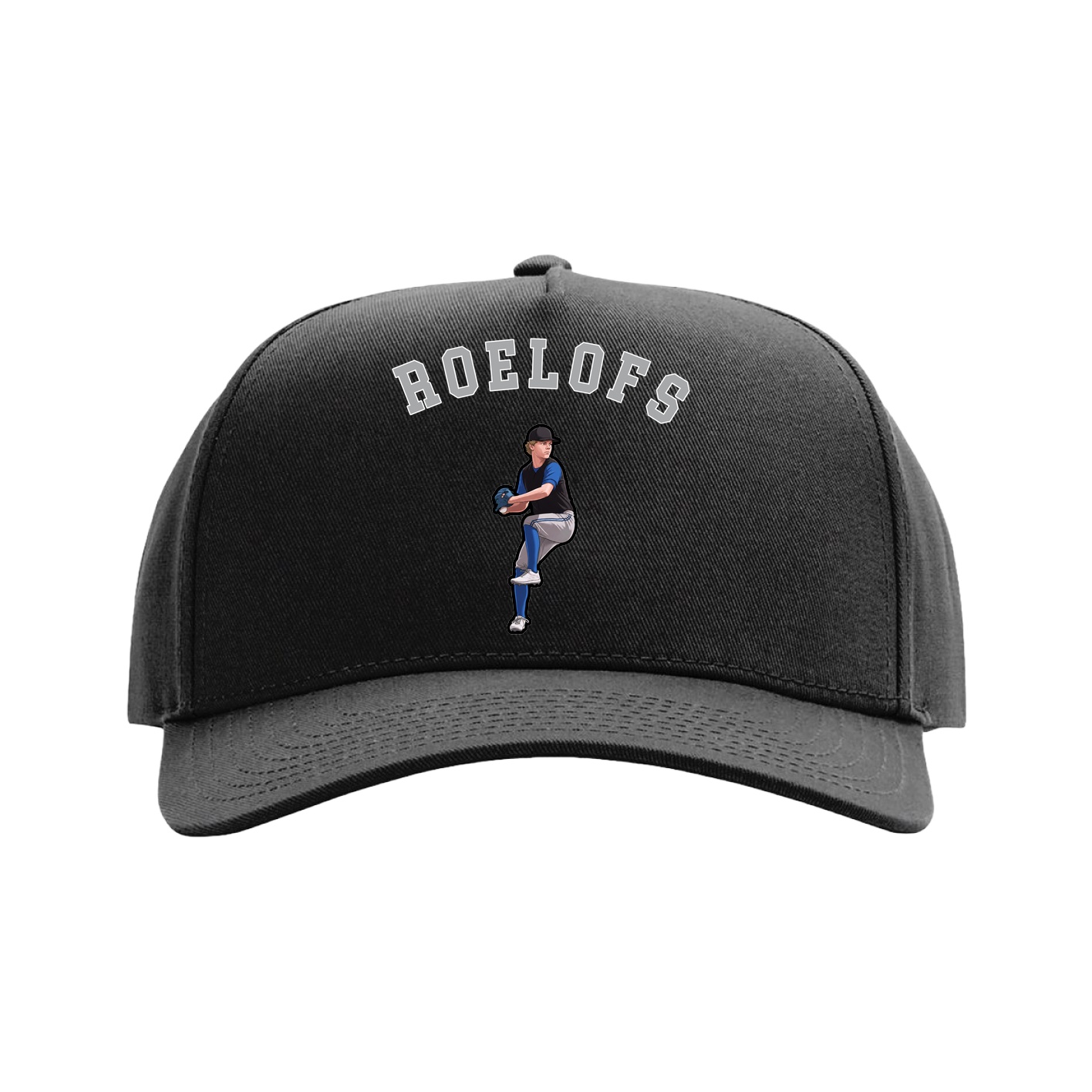 Full Fabric Five-Panel Champ Cap — Shirsey Arch in Black