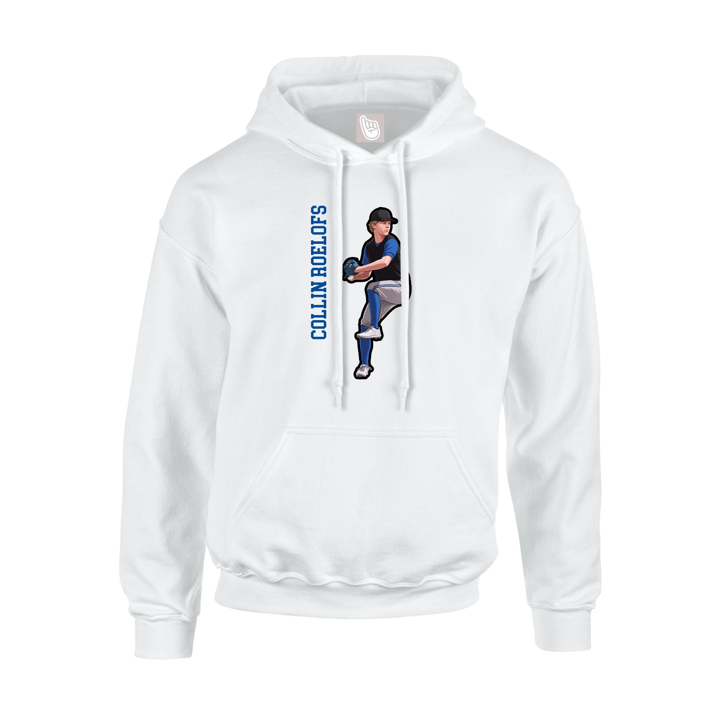 Hoodie — Name Vertical in White