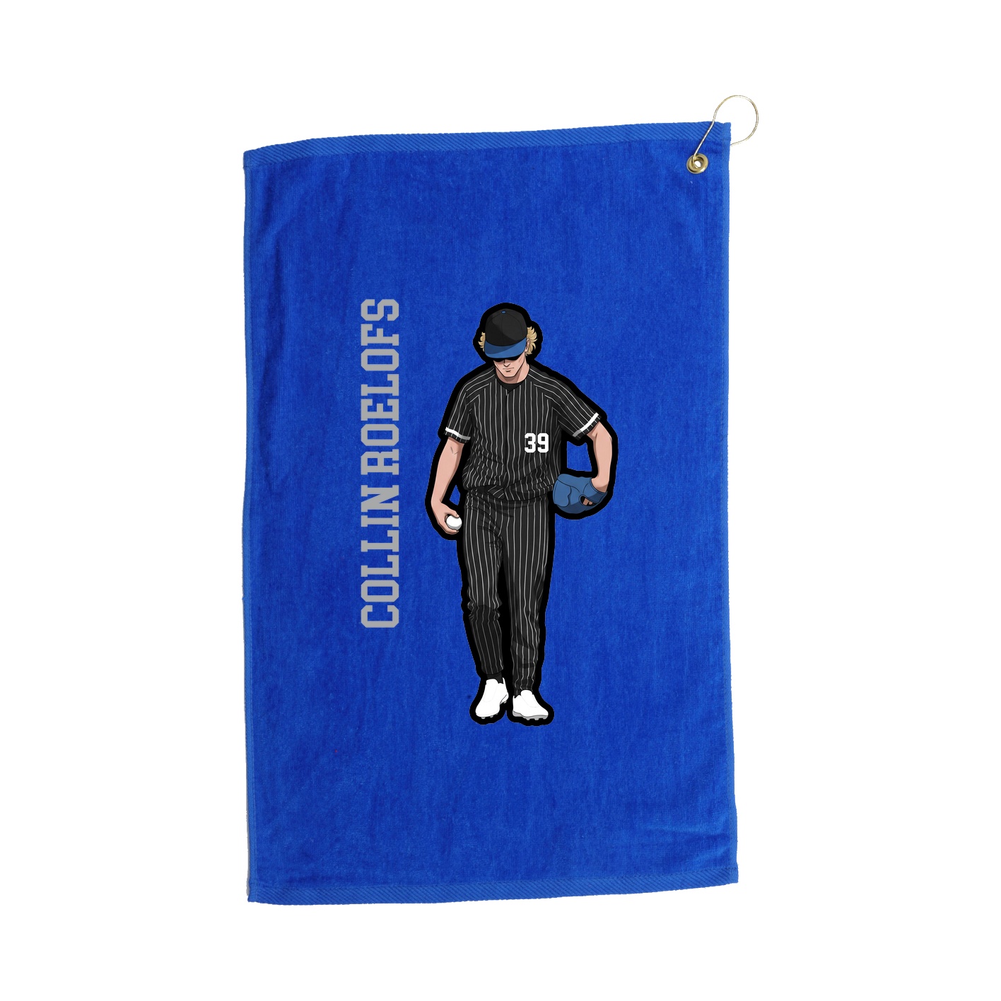 Golf Towel — Name Vertical in Royal