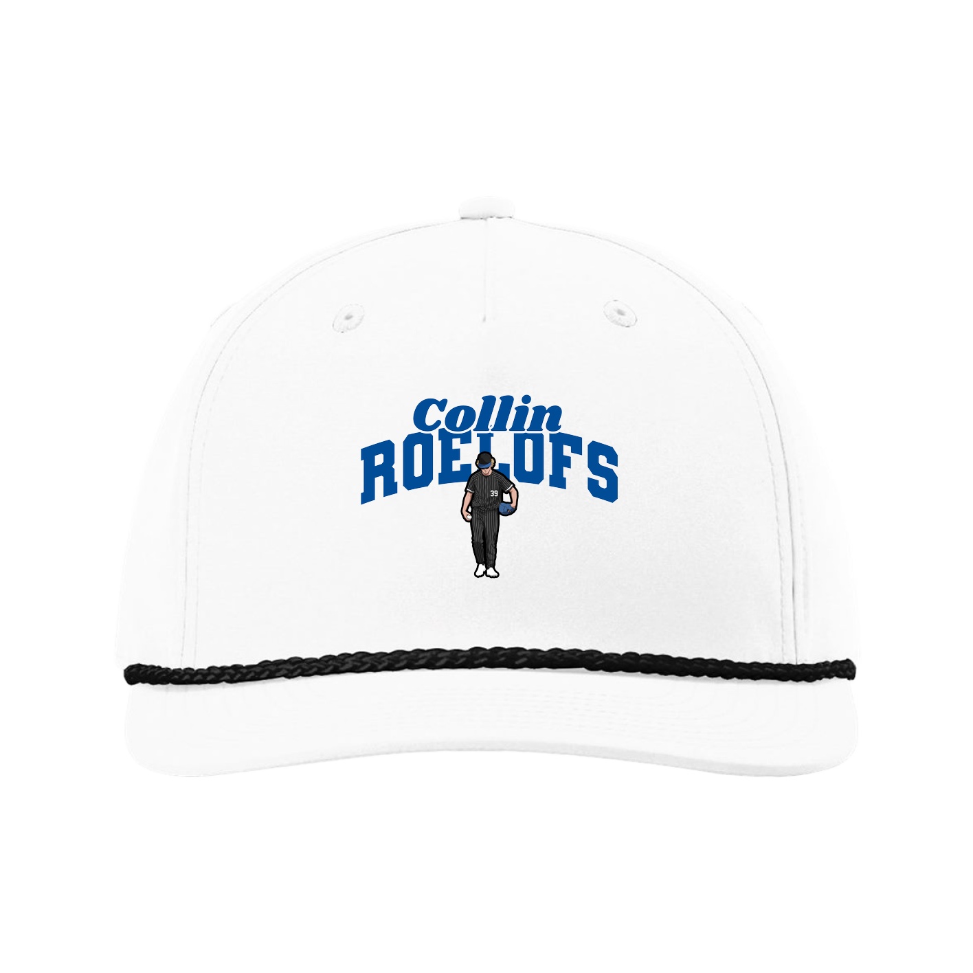 Five-Panel Classic Rope Cap — Signature Arch in White
