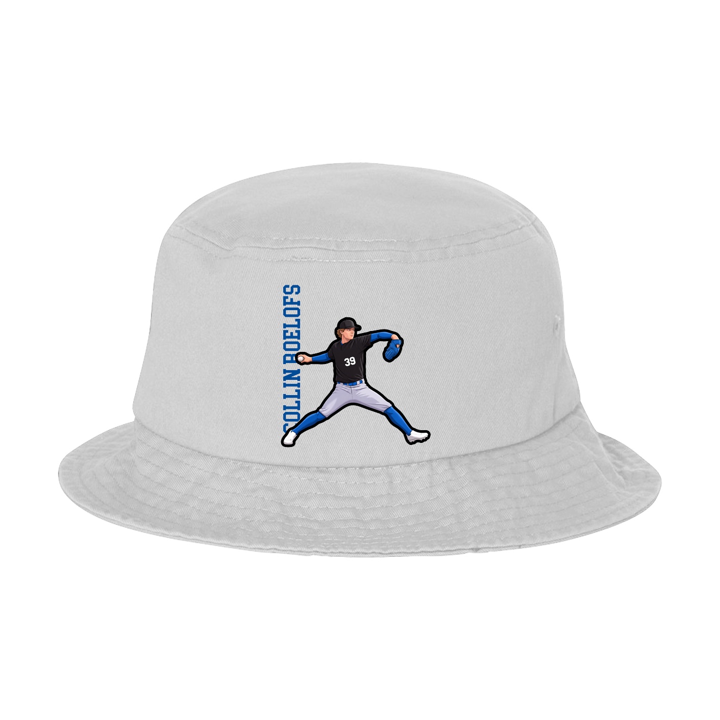 Bucket Cap — Name Vertical in White