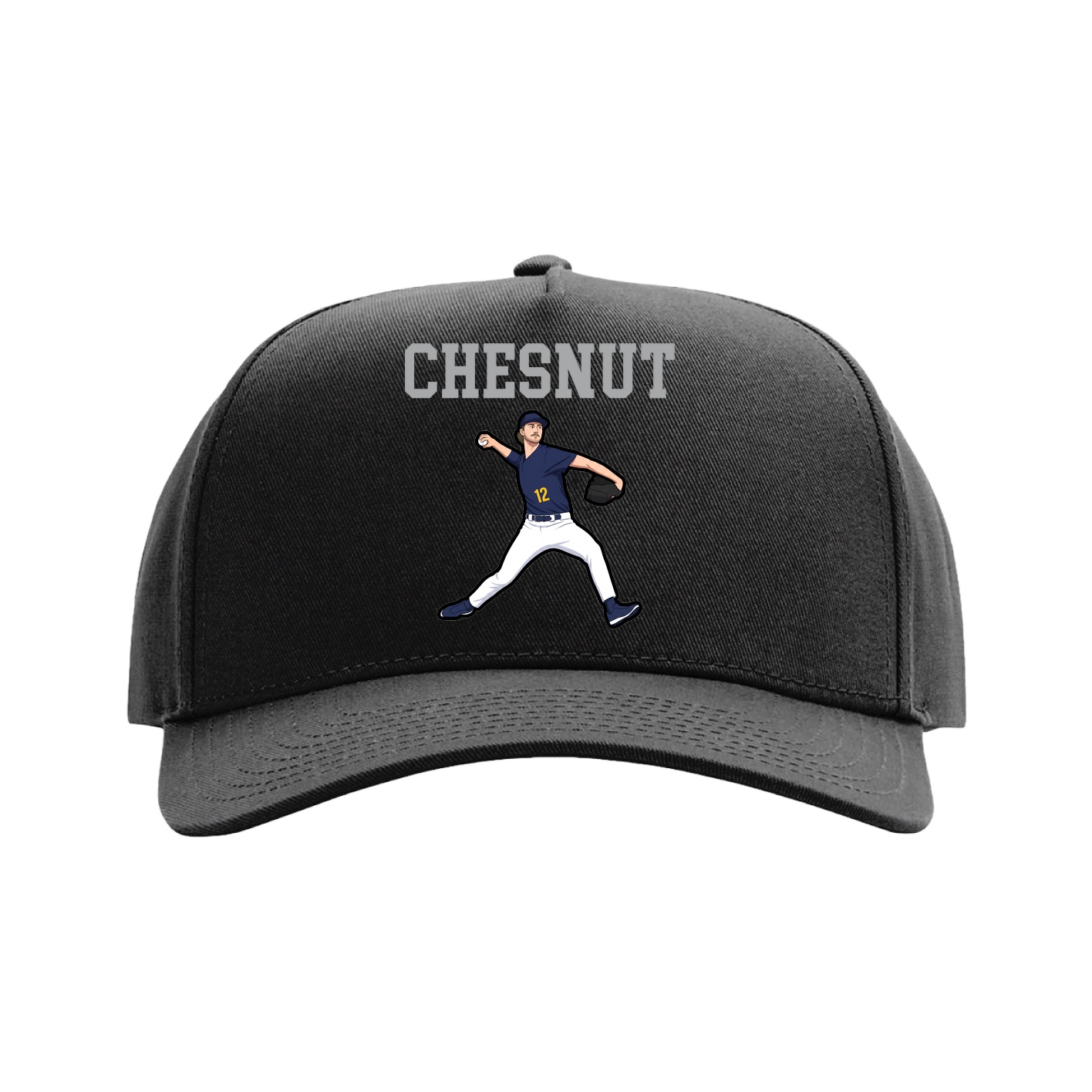 Full Fabric Five-Panel Champ Cap — Shirsey in Black