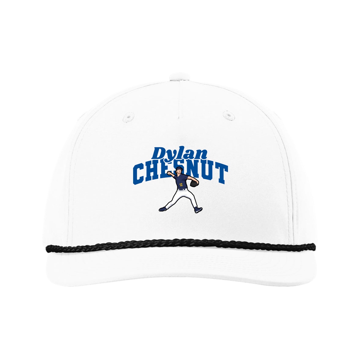 Five-Panel Classic Rope Cap — Signature Arch in White