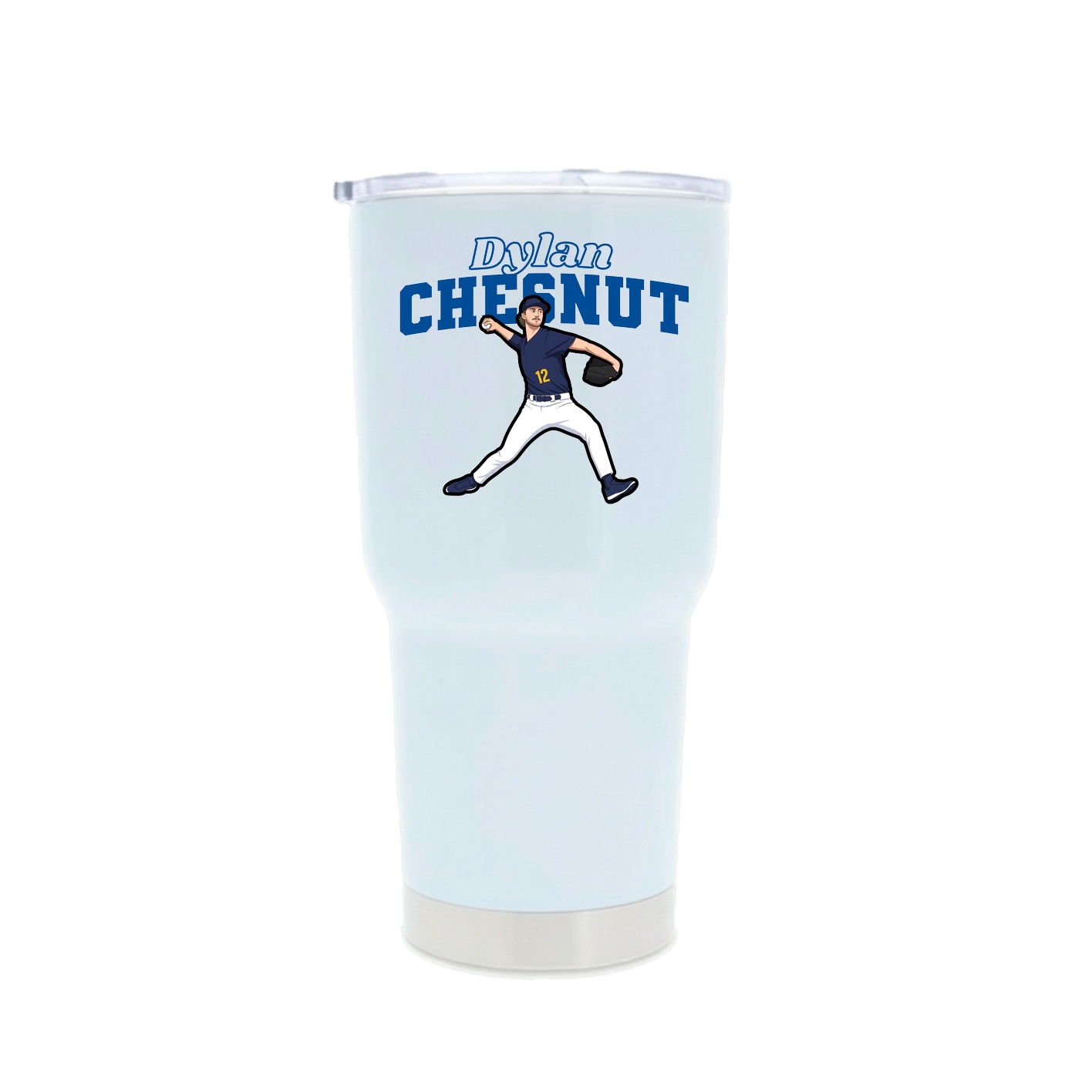 30oz Stainless Steel Tumbler — Name Arch in White
