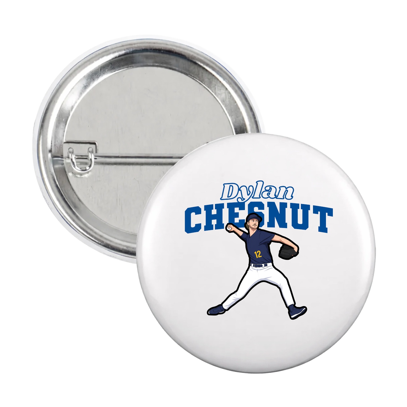 Game Day Button — Name Arch in White