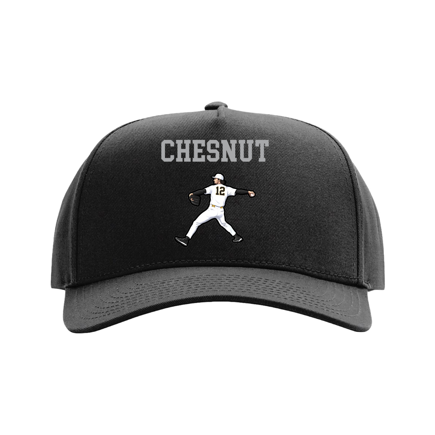 Full Fabric Five-Panel Champ Cap — Shirsey in Black
