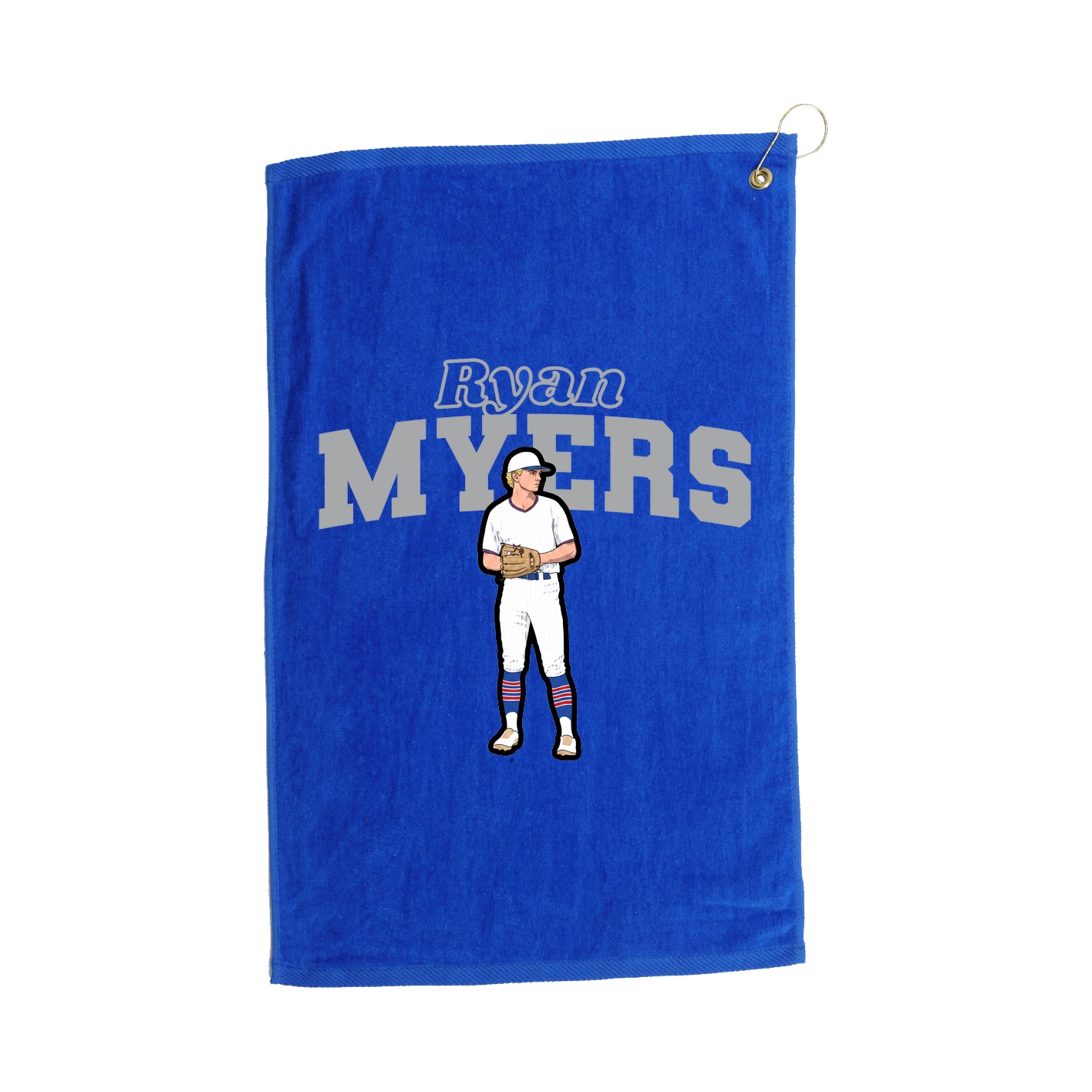 Golf Towel — Name Arch in Royal