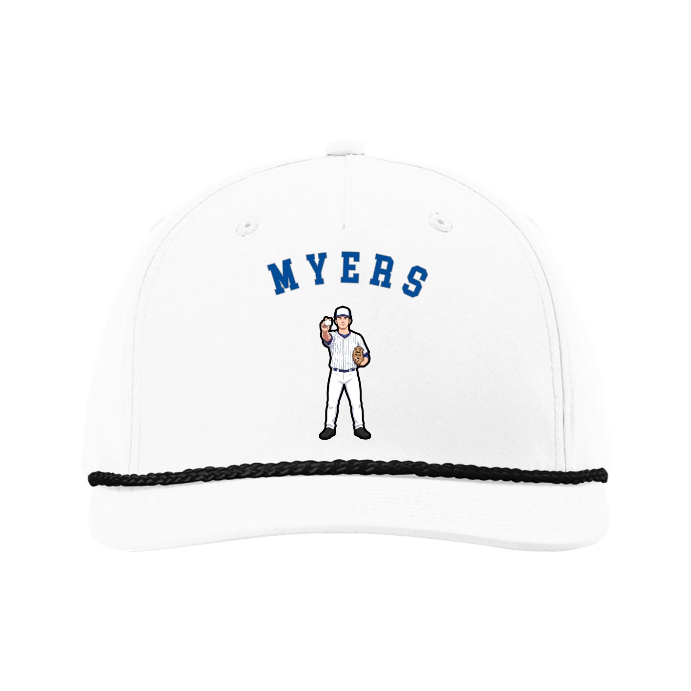 Five-Panel Classic Rope Cap — Shirsey Arch in White